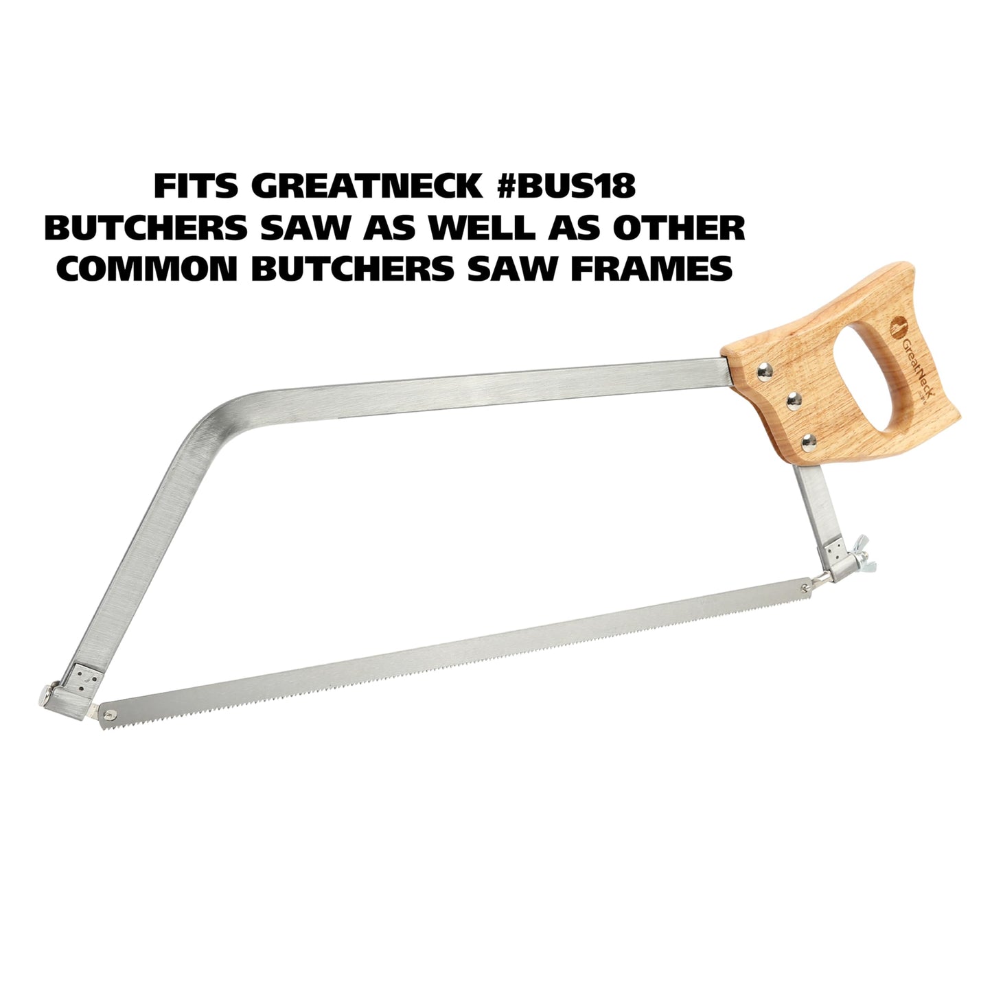 GreatNeck BUB18 Bone Saw Blade 18 Inch, Replacement Meat Saw Blade, Solid Steel with 10 TPI, Protective Sheath, Meat Processing Equipment