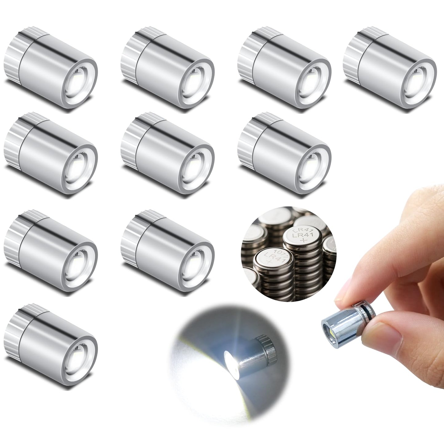 **Mini LED Lights, 10PCS Battery Operated Tiny SMD Spotlights for DIY Crafts, Dollhouse, Action Figures & Toy Models (Cool White)**