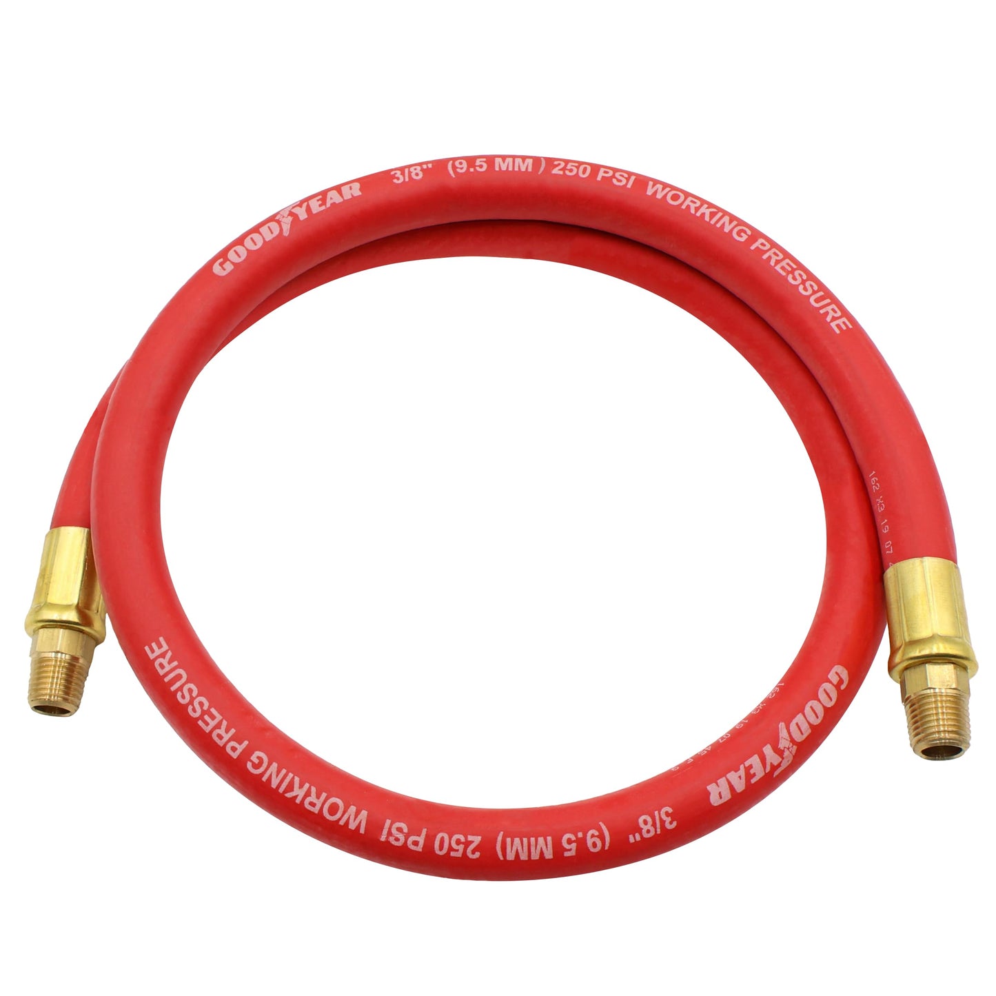 Good Year 10318 3' x 3/8" 250 PSI Rubber Whip Hose, Red