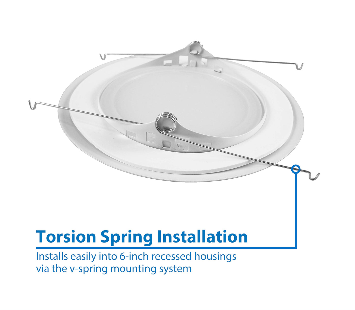 NICOR Lighting 6 inch White Recessed Shower Trim with Albalite Lens (17505)