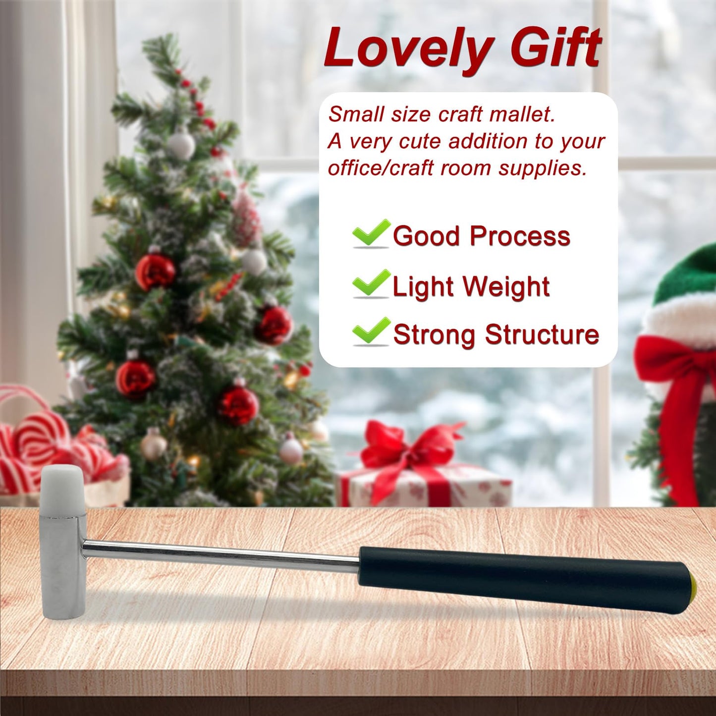 Dual Head Mini Hammer, Plastic & Metal Faces, 7" Jewelry, Craft, Woodworking, Leather, DIY, Watch, Toy & Instrument Mallet