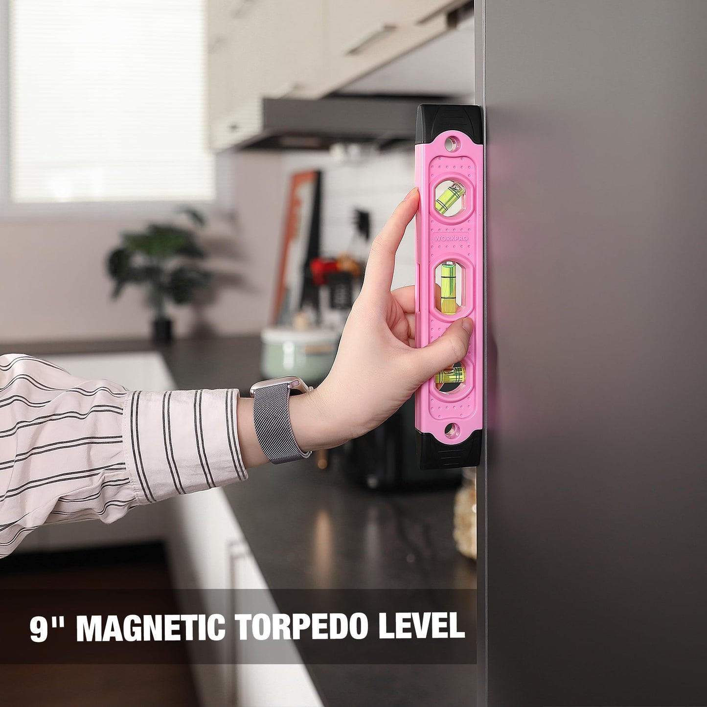 WORKPRO Pink Tool Kit, 263-Piece Home Repairing Tool Set with Wide Mouth Open Storage Bag, Household Tool Kit - Pink Ribbon