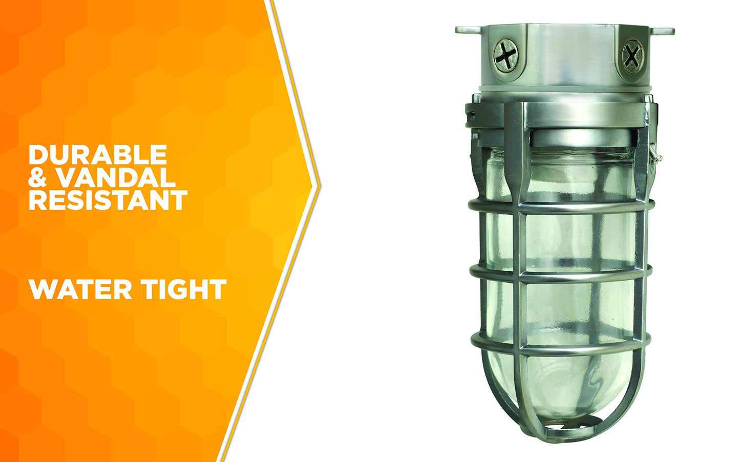 Woods L1706 Vandal Resistant Security Light With Ceiling Mount (150W Incandescent Bulb; Silver)