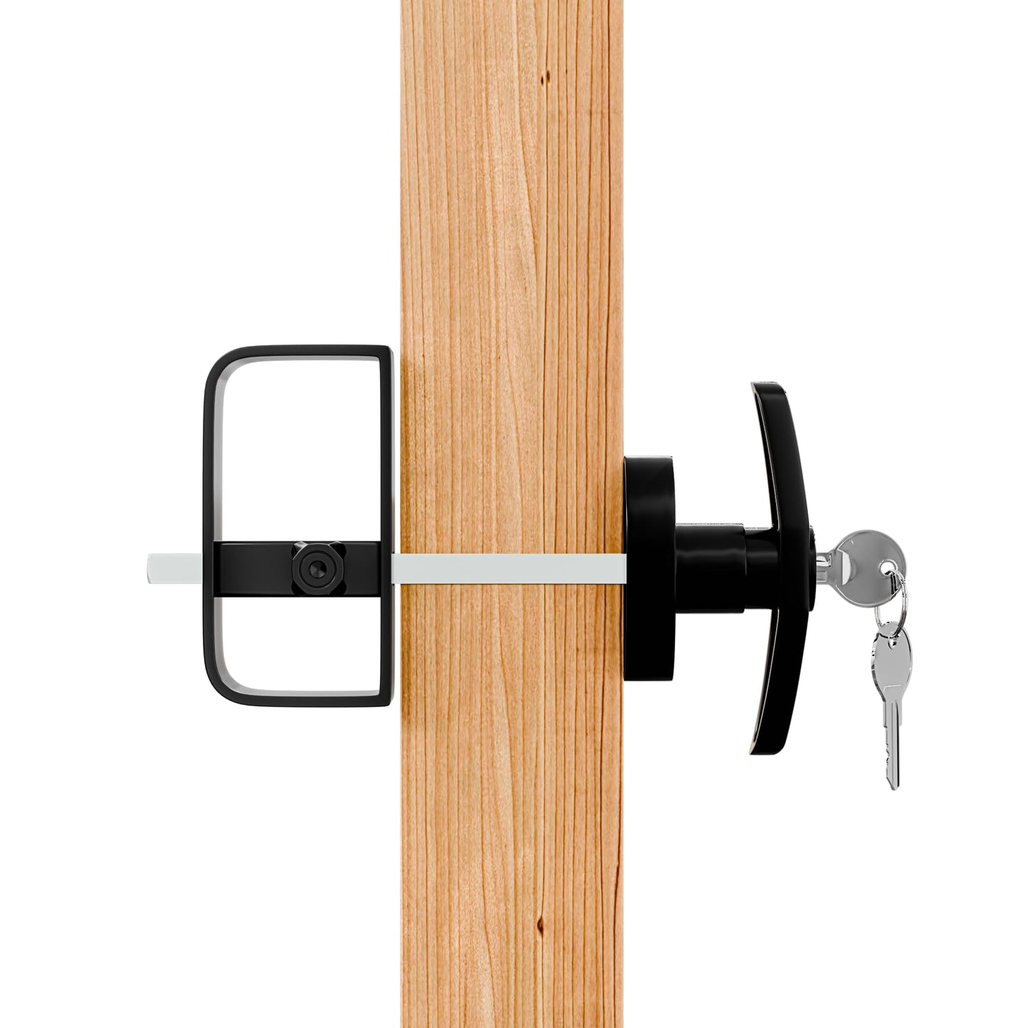 KABMOZ Shed Door Latch,2 Keys,Shed Door T Handle Lock,5-1/2" Steam,Storage Barn Shed Door Hardware Lock Set for Playhouses, Chicken Coops,Camper,Black