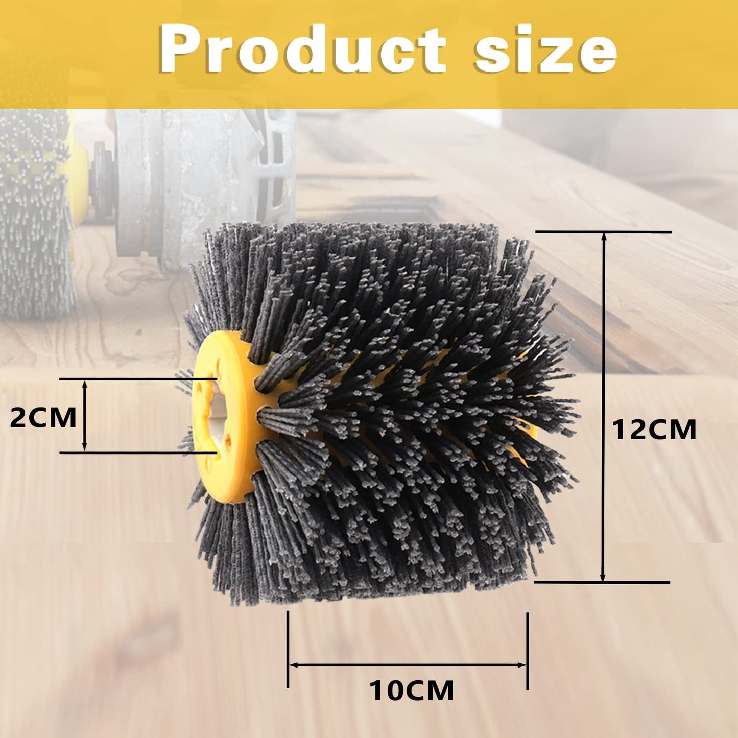 60 Grit Abrasive Nylon Drawing Wheel,4.7" x 4" Surface Conditioning Tool Drum,Burnishing Polishing Tool for Metal Polishing Paint, Rust, Oxidation