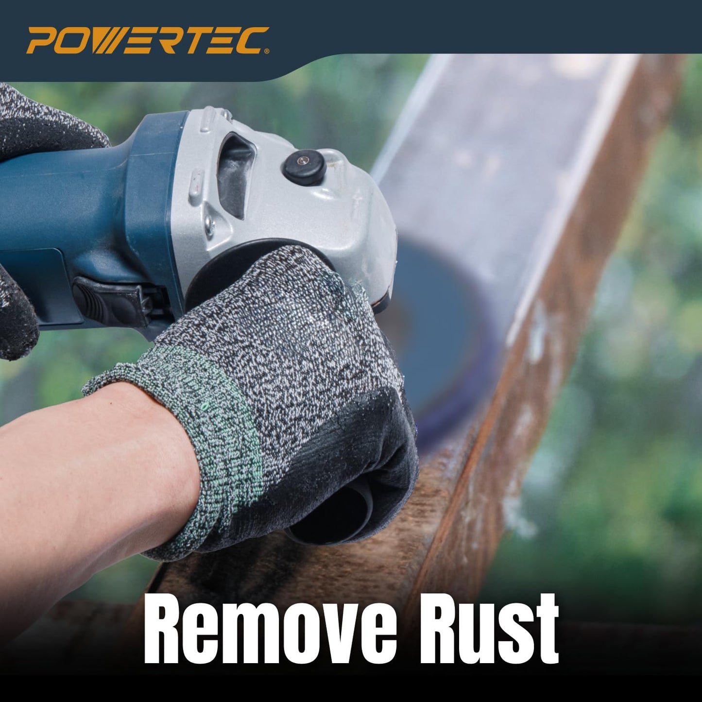 POWERTEC 4-1/2" Strip Discs 6-Pack, 7/8" Arbor Angle Grinder Wheel for Paint, Rust, Oxidation Removal on Metal & Wood (11103)