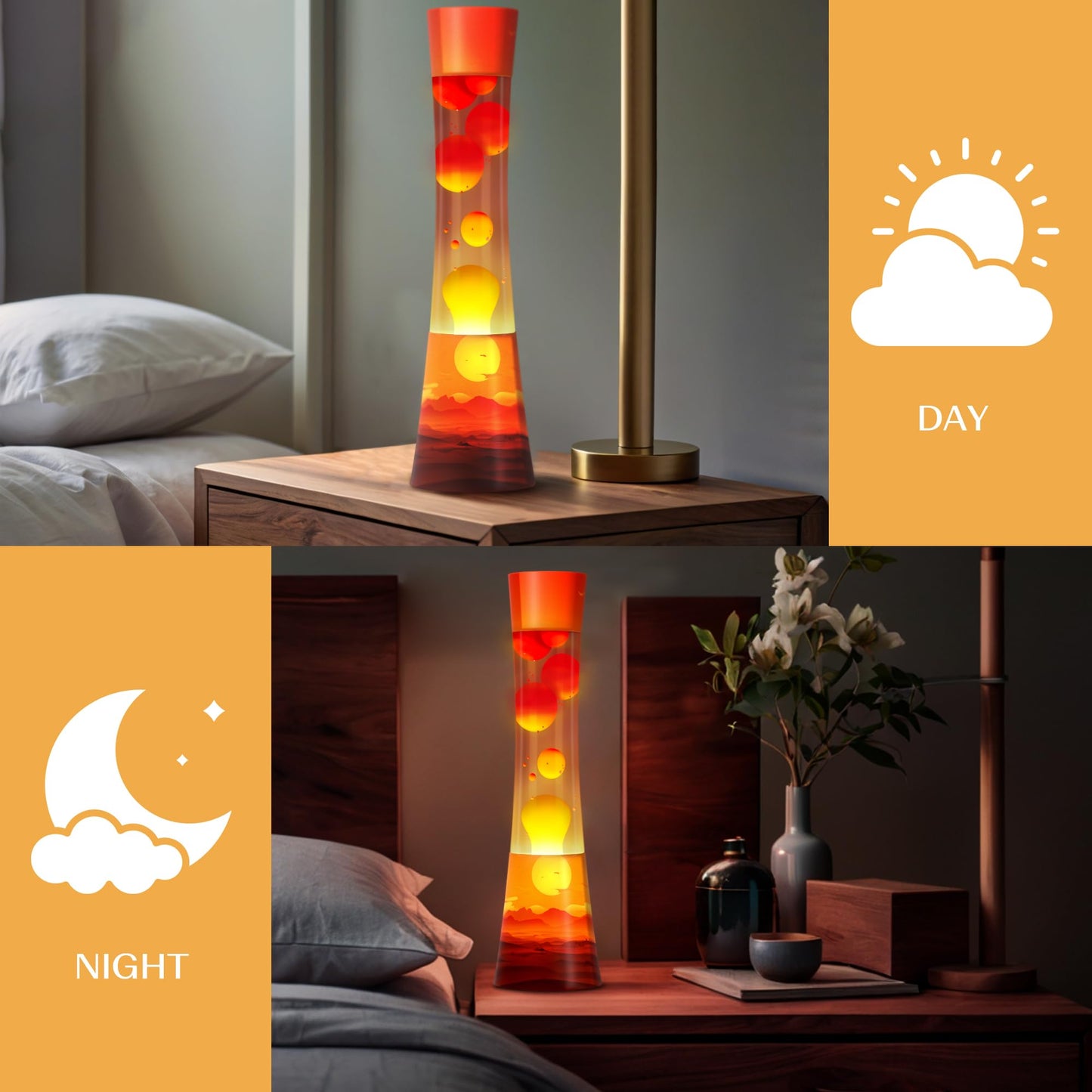 JAMBO 15.5" Upgraded Motion Sunset Lamp – Relaxing Nightlight, Home Decor for Bedroom, Living Room, Teens, Kids & Adults