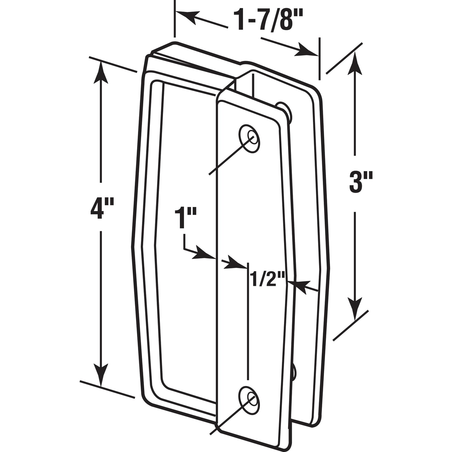 Prime-Line A 111 Black Plastic Sliding Screen Door Pull (2 Pack)