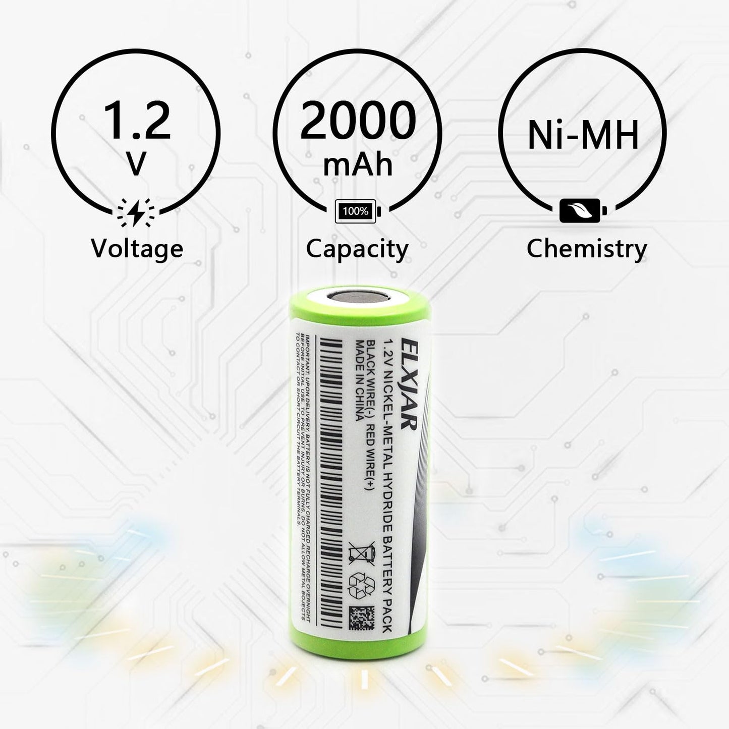 YUTSUJO (5-Pack) 1.2V 2000mAh 4/5A Ni-MH Battery Pack Replacement for Lithonia ELB-1210N ELB-1201N KR-1200AUL ASC0086 Exit Sign Emergency Light
