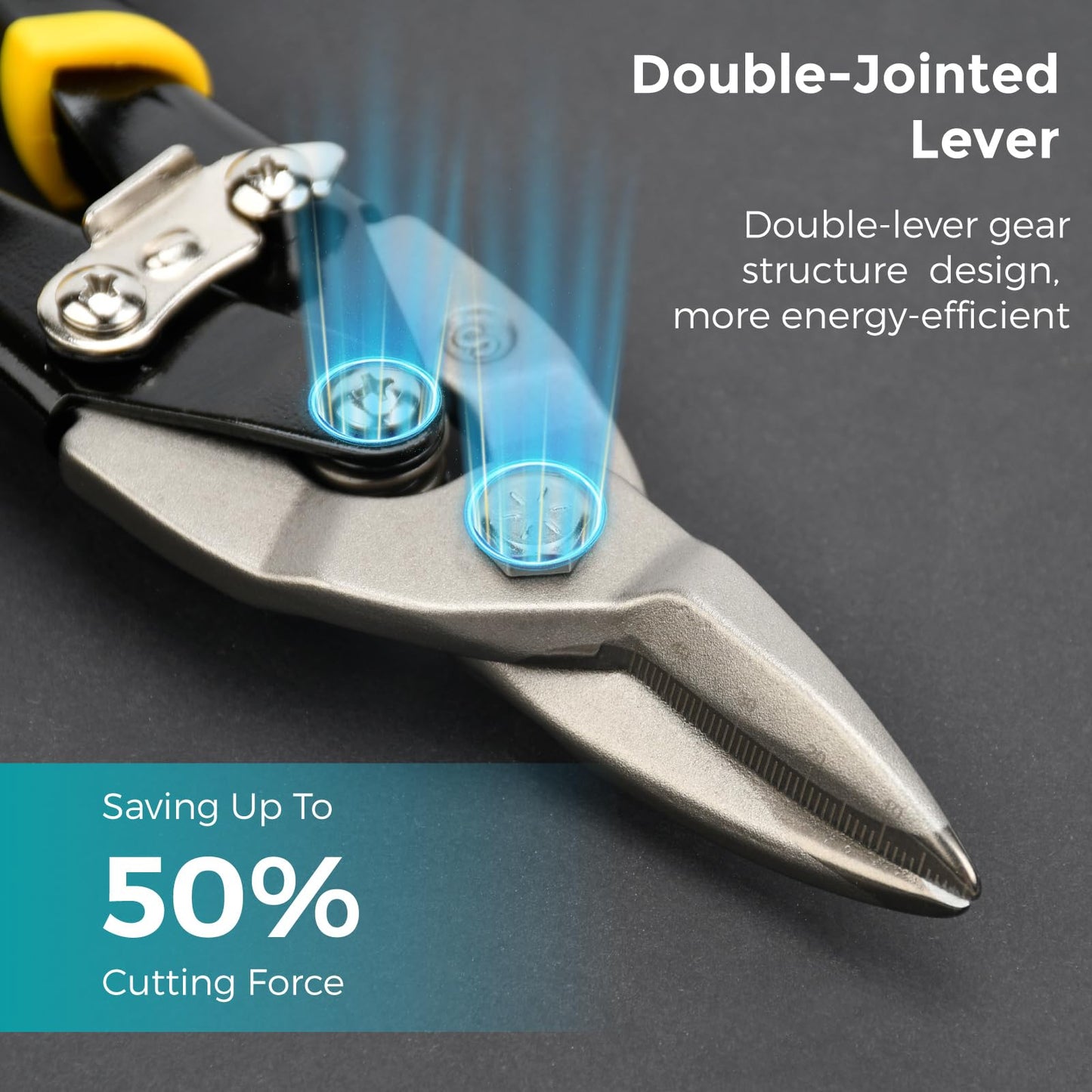 ANGELSWORD 3 PC Cr-M Aviation Tin Snips Set, 10 Inch Aviation Tin Snips, Cr-M Aviation Snips for Cutting Metal Sheet, Heavy Duty Sheet