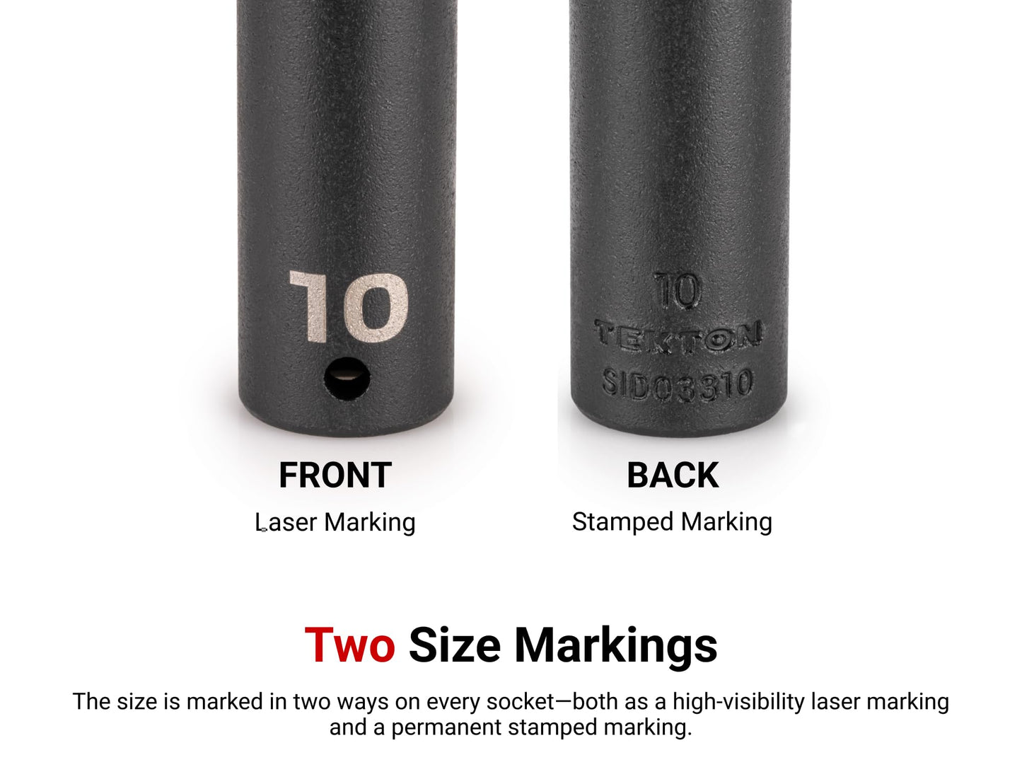 TEKTON 1/4 Inch Drive x 10 mm Deep 6-Point Impact Socket | SID03110