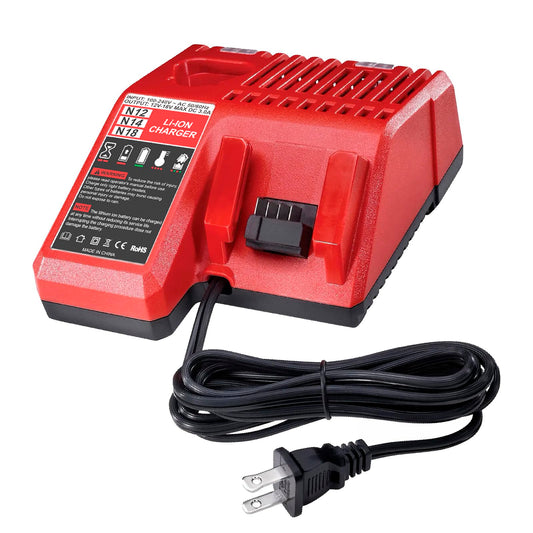 Powilling Rapid Charger Replacement for Milwaukee M-12 M-18 Lithium Ion Battery 48-59-1812 48-11-2420 48-11-1815 48-11-1840 48-11-1841 48-11-1850