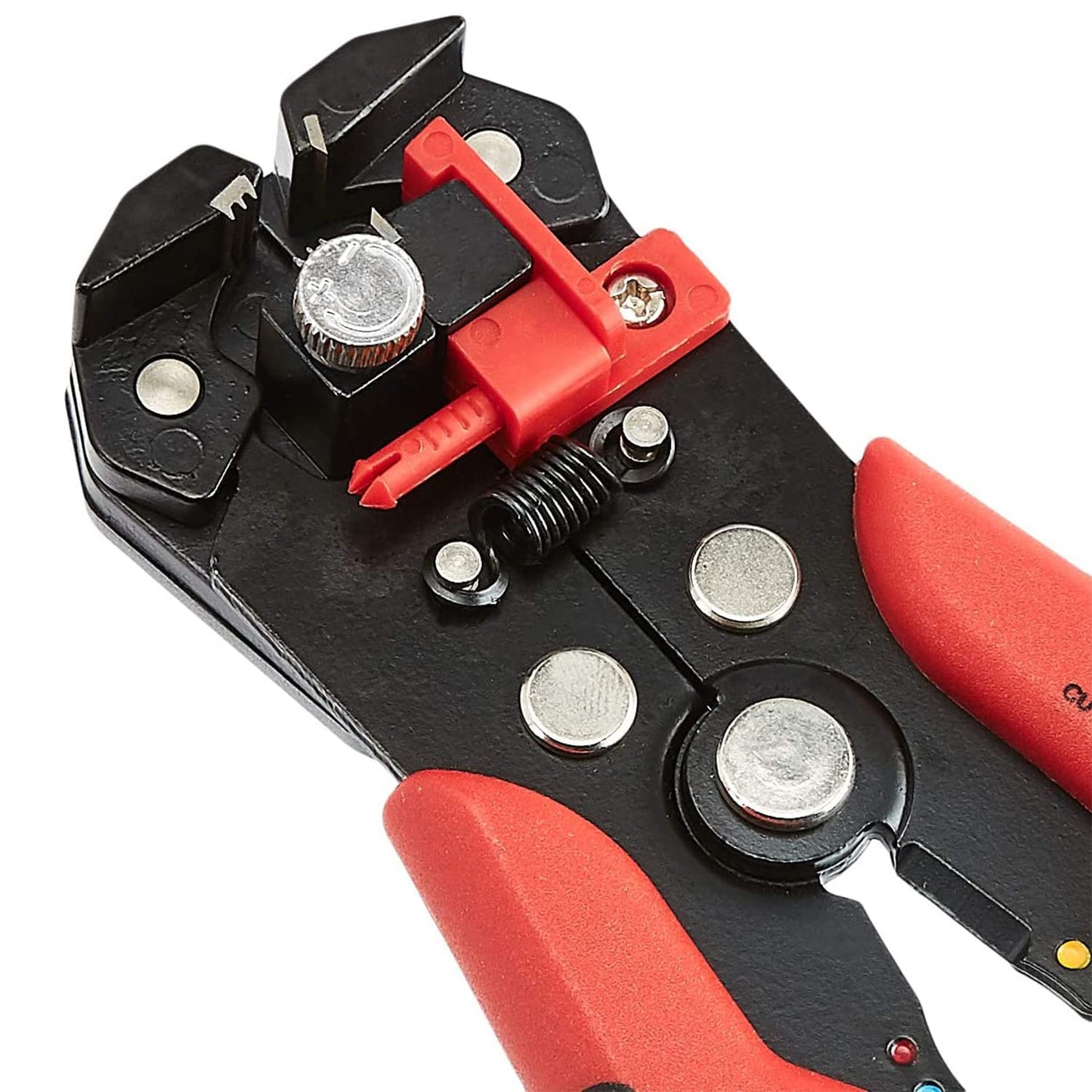 Amazon Basics Professional Self-Adjusting Wire Strippers and Crimper Tool, Black/Red