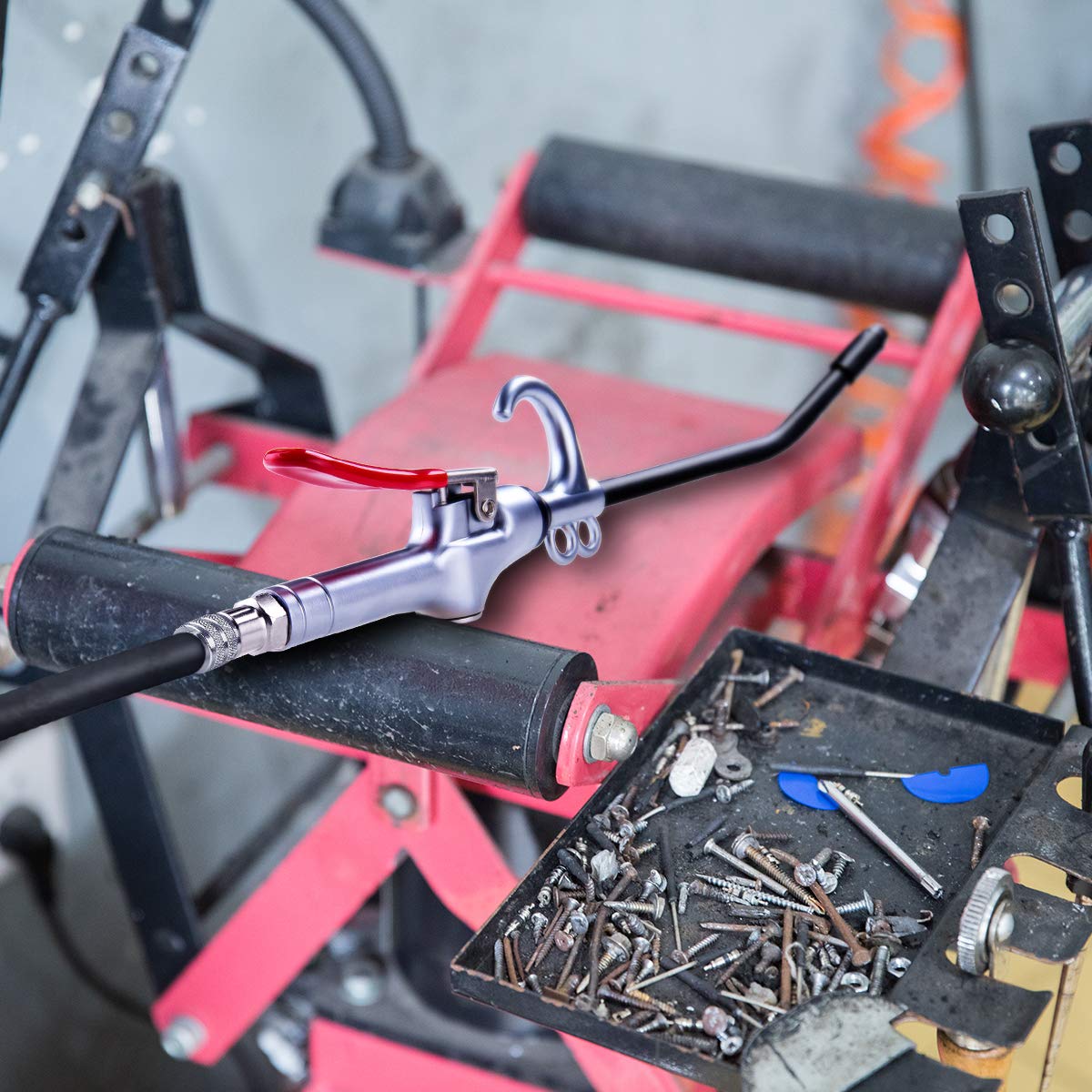 High-Volume Air Blow Gun with Aluminum Body & Rubber Guard, Industrial & Home Air Compressor Nozzle for Dust Cleaning