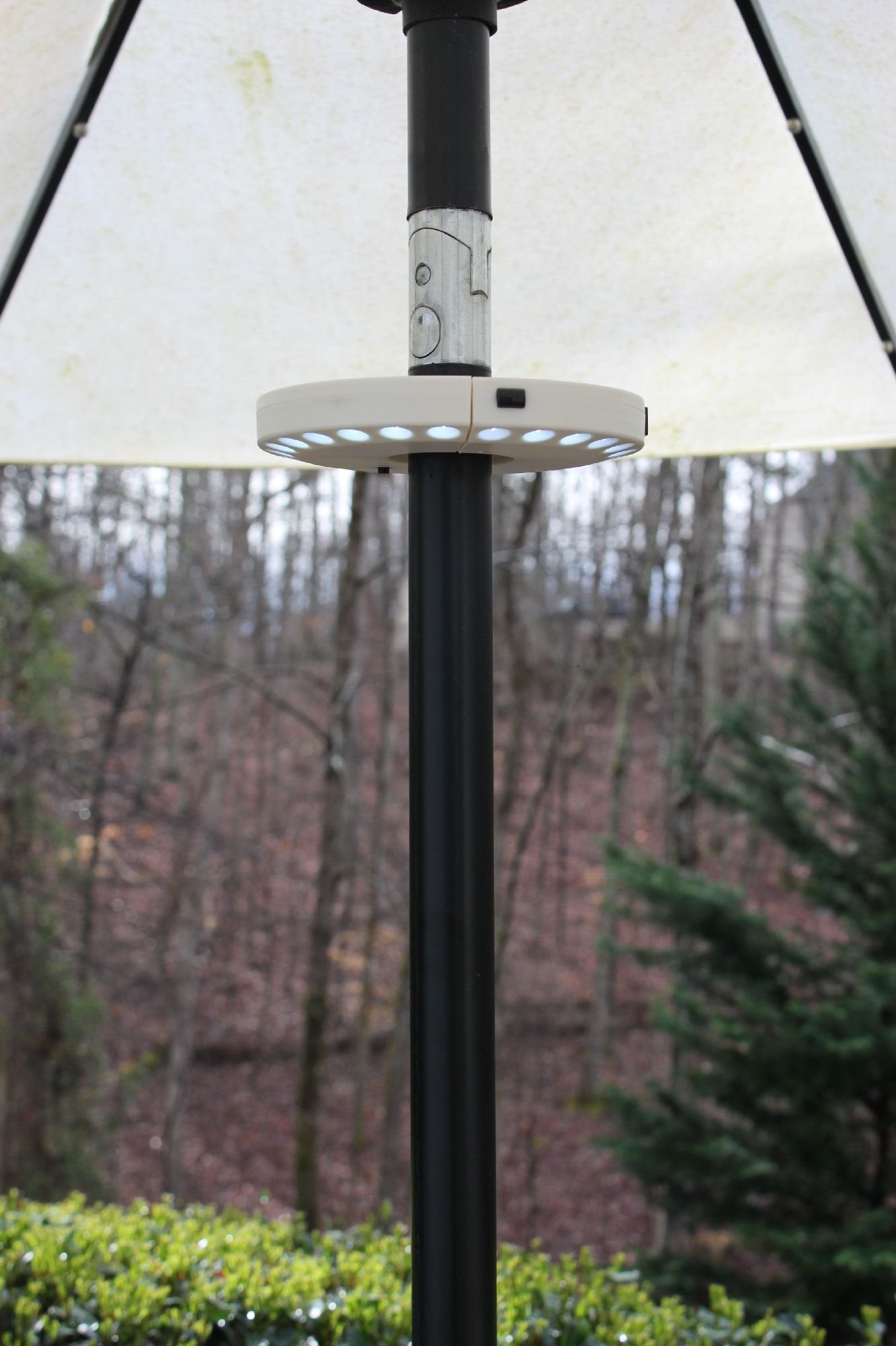 EcoGecko 2 Pack Super Bright LED Umbrella Pole Light, Battery Operated, White