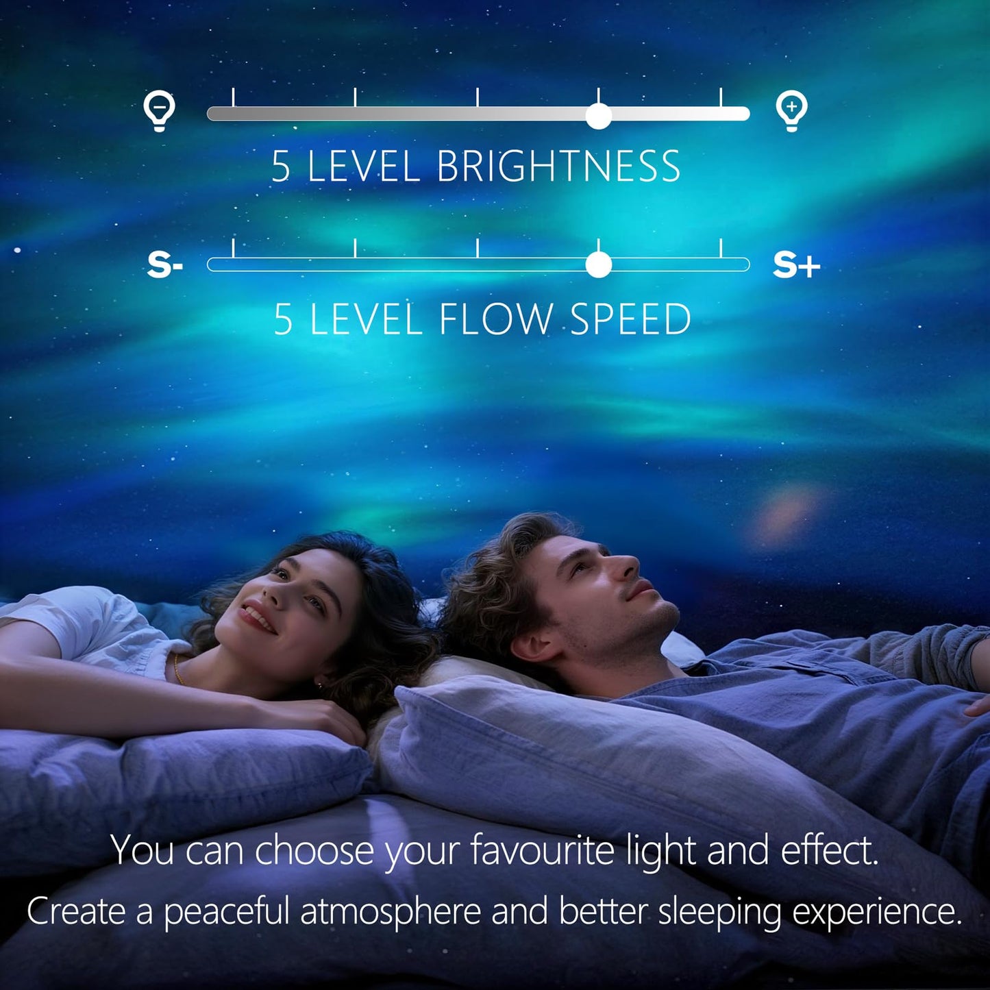 Northern Galaxy Aurora Star Projector LED Lamp with 33 Effects, Remote, White Noise & Bluetooth Speaker for Kids & Adults Room Decor