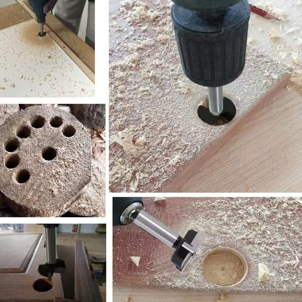 Forstner Drill Bit 40mm Tungsten Carbide, 3-Cutter Upgraded Wood Hole Saw, High-Hardness Woodworking Drill & Cutter Tool