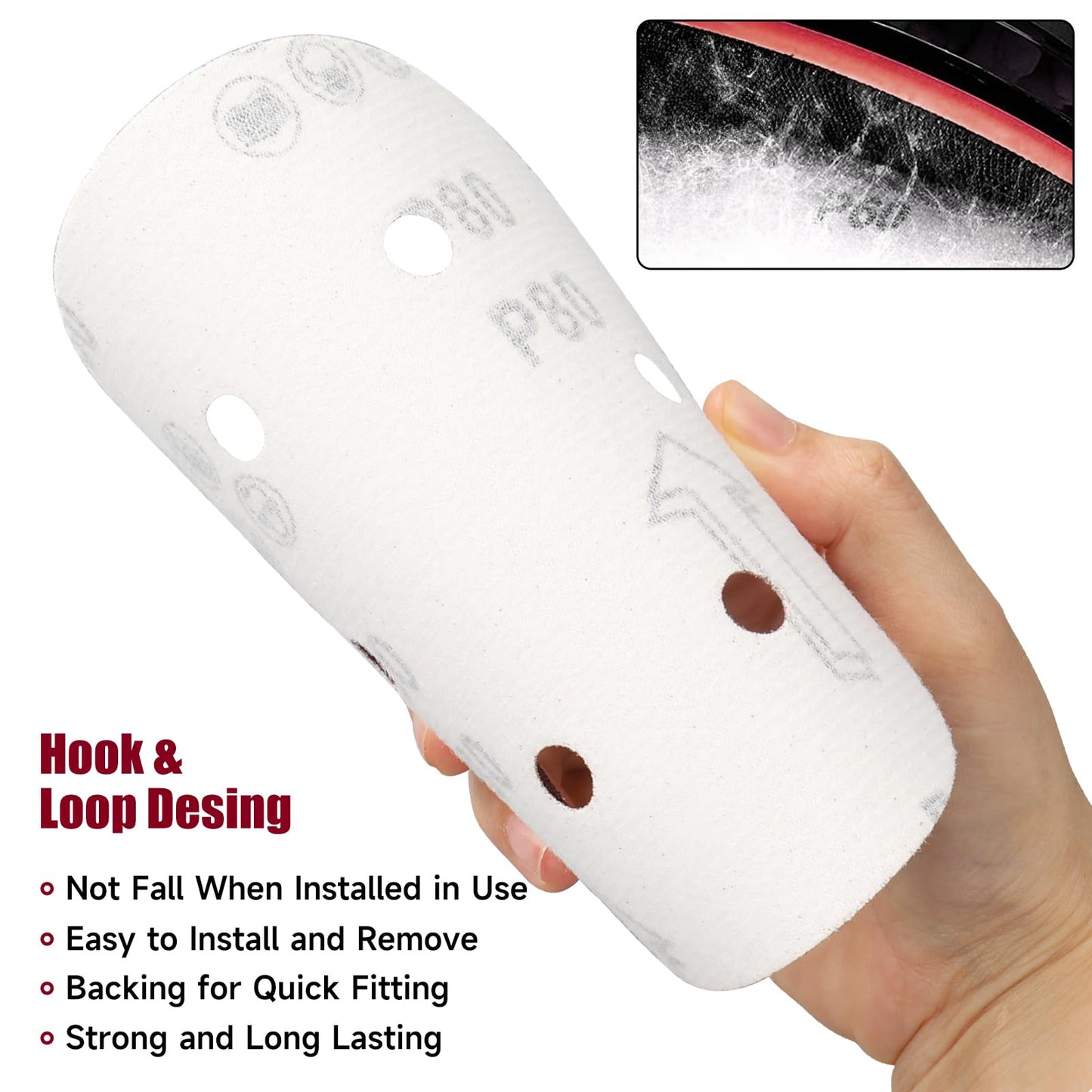 100 PCS 6 Inch Sanding Discs, 6 Hole Hook and Loop Sandpaper 60 80 120 240 400 Grit Set, Round Orbital Sand Paper Discs for Sander