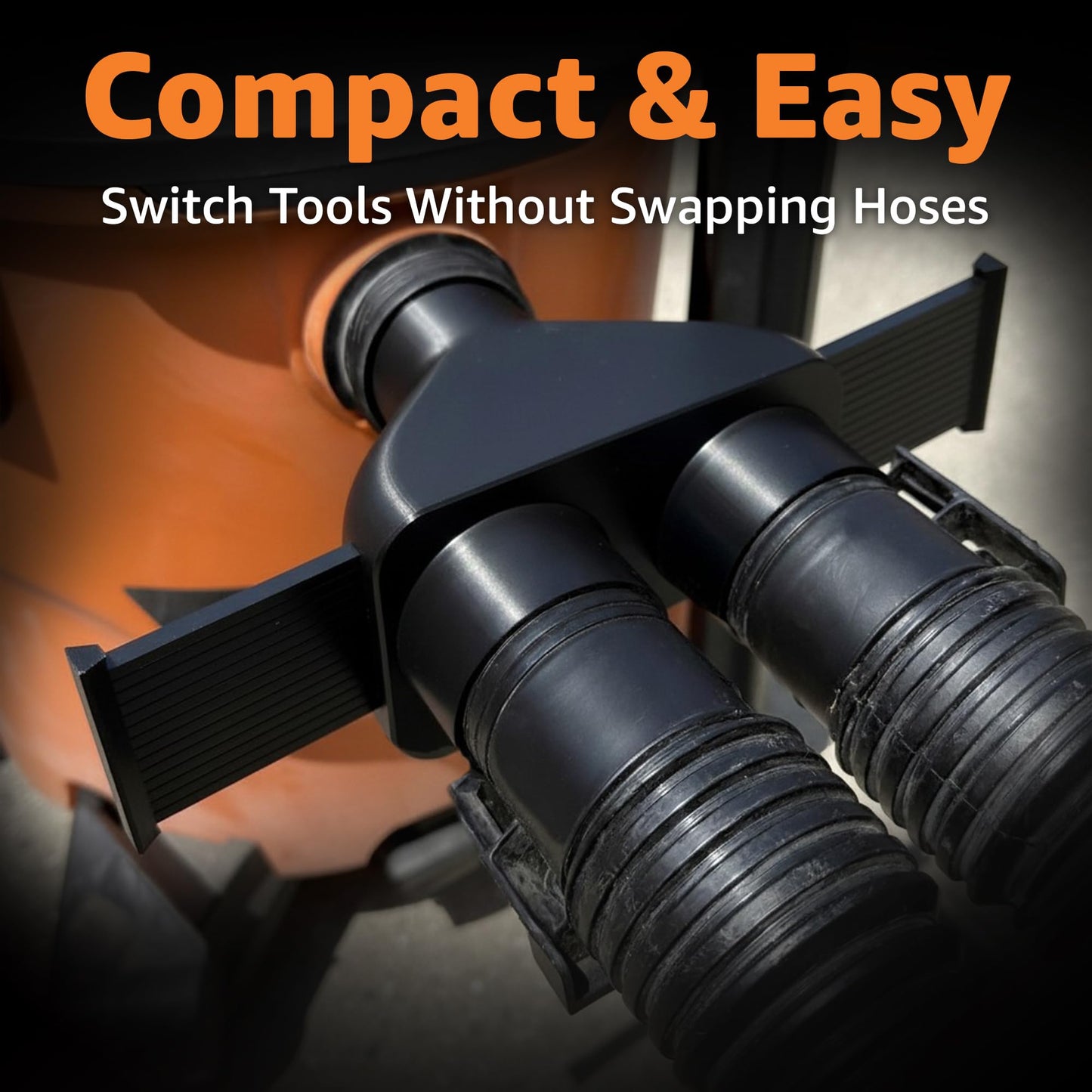 Jmoe USA 2.5" Shop Vac Y Splitter with Individual Blast Gates, Dust Collection Hose Adapter for Ridgid, Craftsman & Most Wet/Dry Vacs