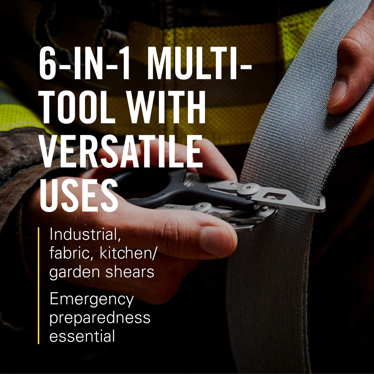 LEATHERMAN, Raptor Rescue, 6-in-1 Heavy-Duty Emergency/Trauma Shears, Made in the USA, Utility Holster Included