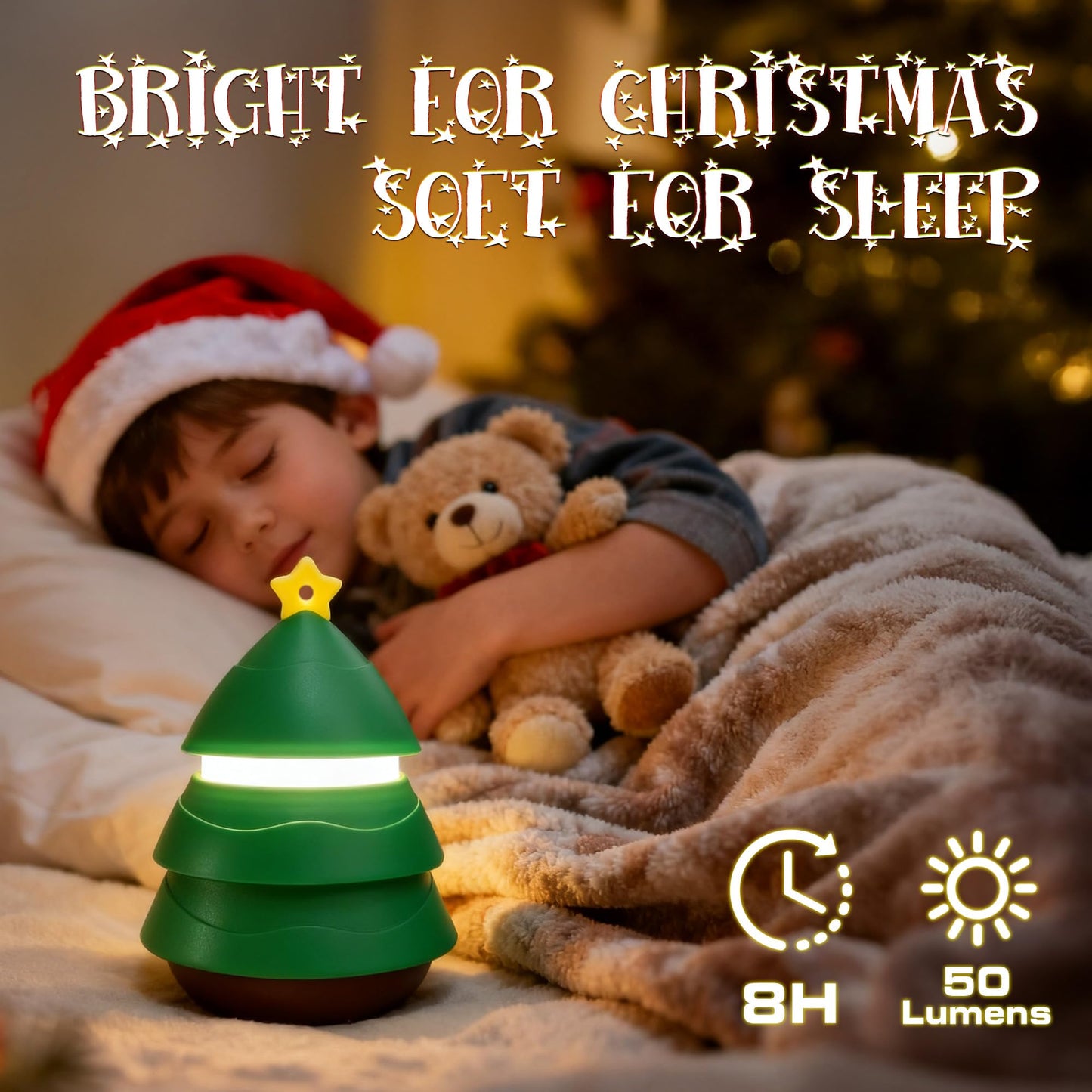 EverBrite Christmas Tree Lanterns 3-Pack, 5 Light Modes, Holiday Decoration, Indoor/Outdoor, Battery Operated, Stocking Stuffer Gift