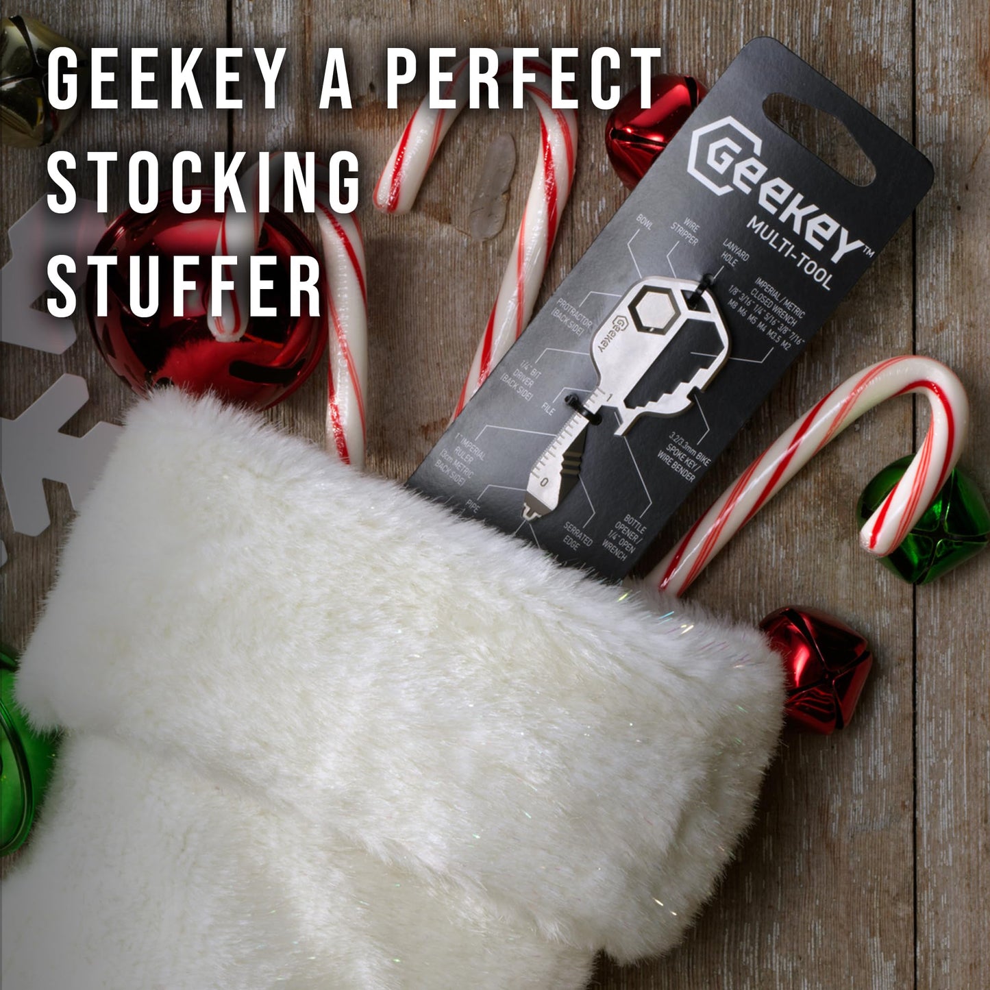 Geekey 16-in-1 Keychain Multitool – EDC Bottle Opener, Screwdriver, Wrench & Box Cutter for Travel, Outdoor & Everyday Use, TSA Safe