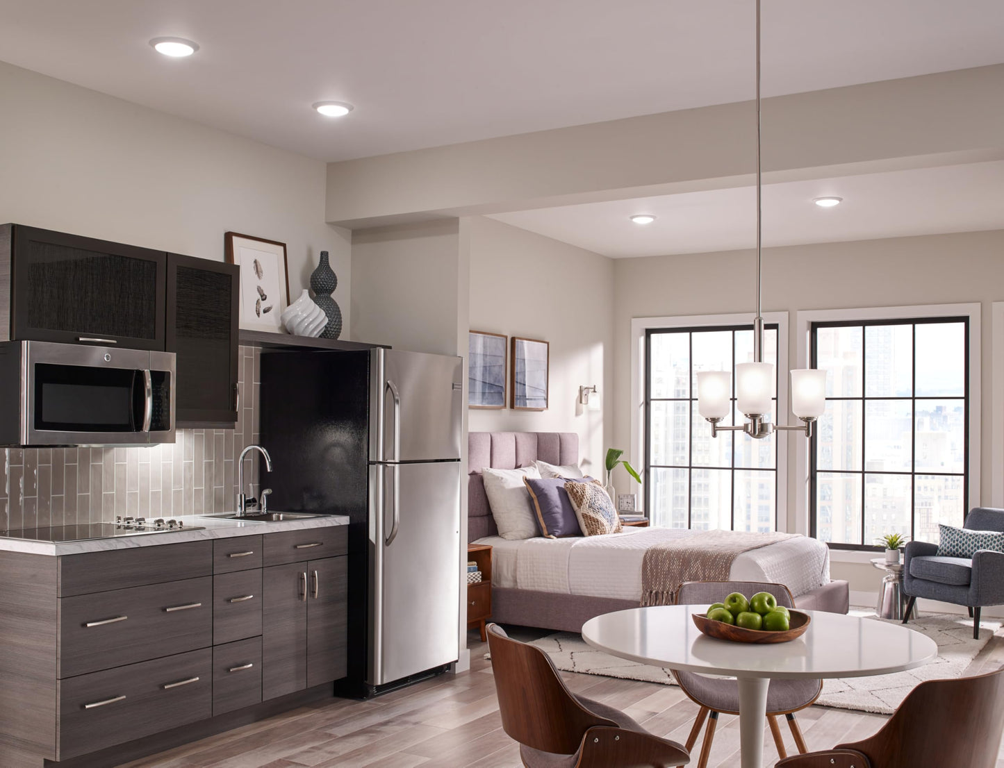 Kichler Gen I LED Downlight in White, 7.5" Ceiling Flush Mount Interior Dimmable Light, 3000K, (7.5" x 1.5"), 43846WHLED30