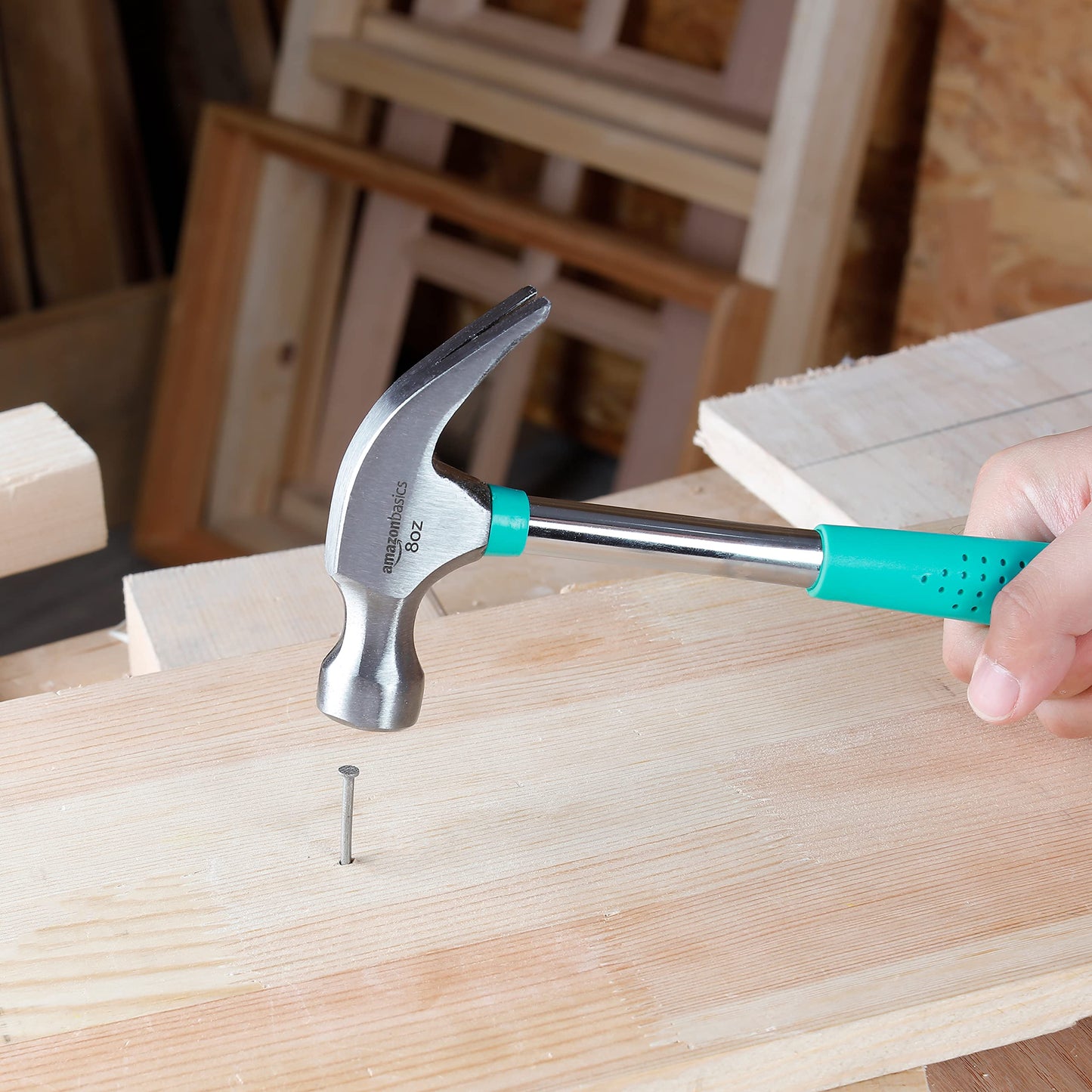 Amazon Basics 8 oz Hammer, Turquoise
