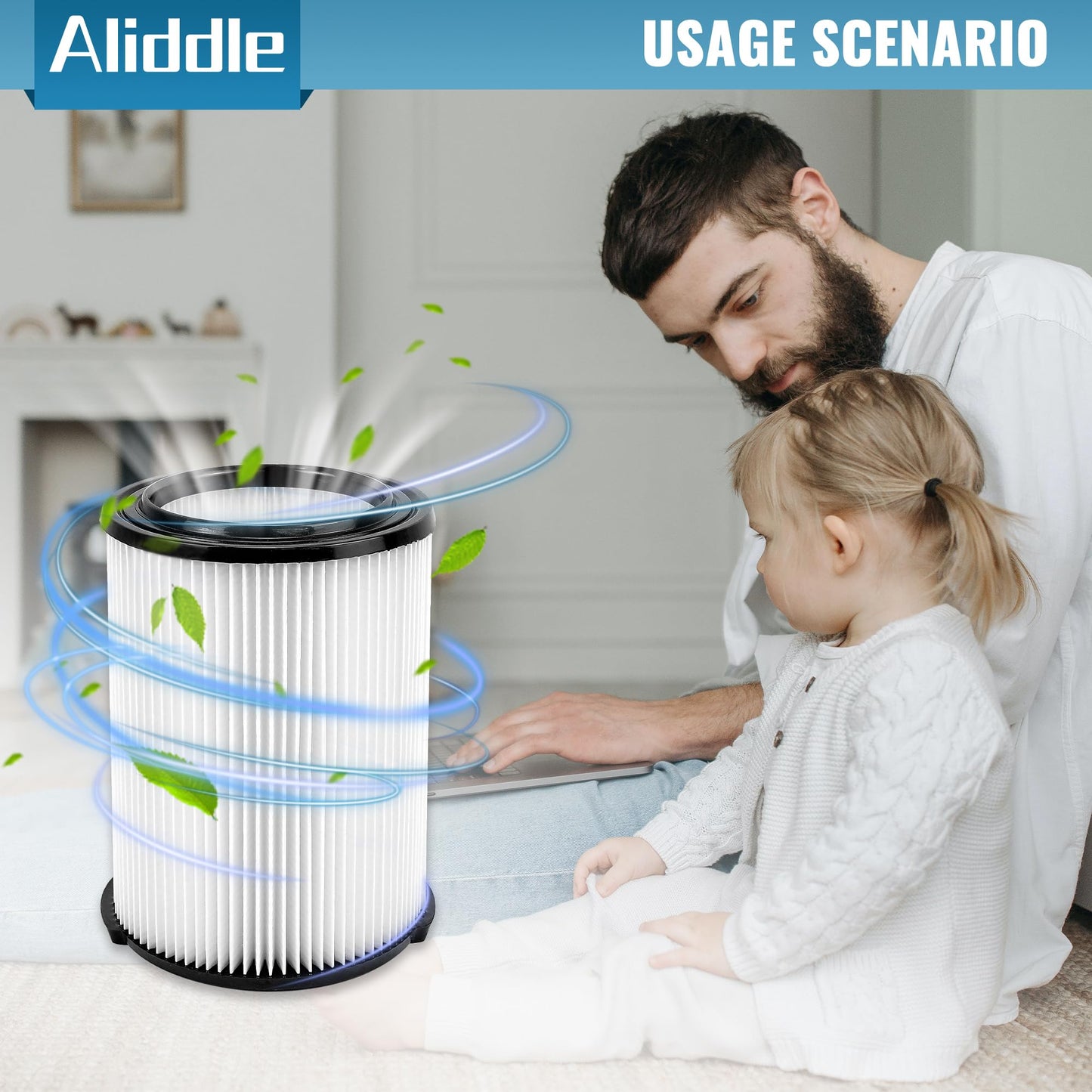 VF4000 Replacement Cartridge Filter for ridged 72947 Wet Dry Vac 5 to 20-Gallon 6-9 Gal husky Compatible with RV2400A RV2600B WD5500 WD0671，2 Pack