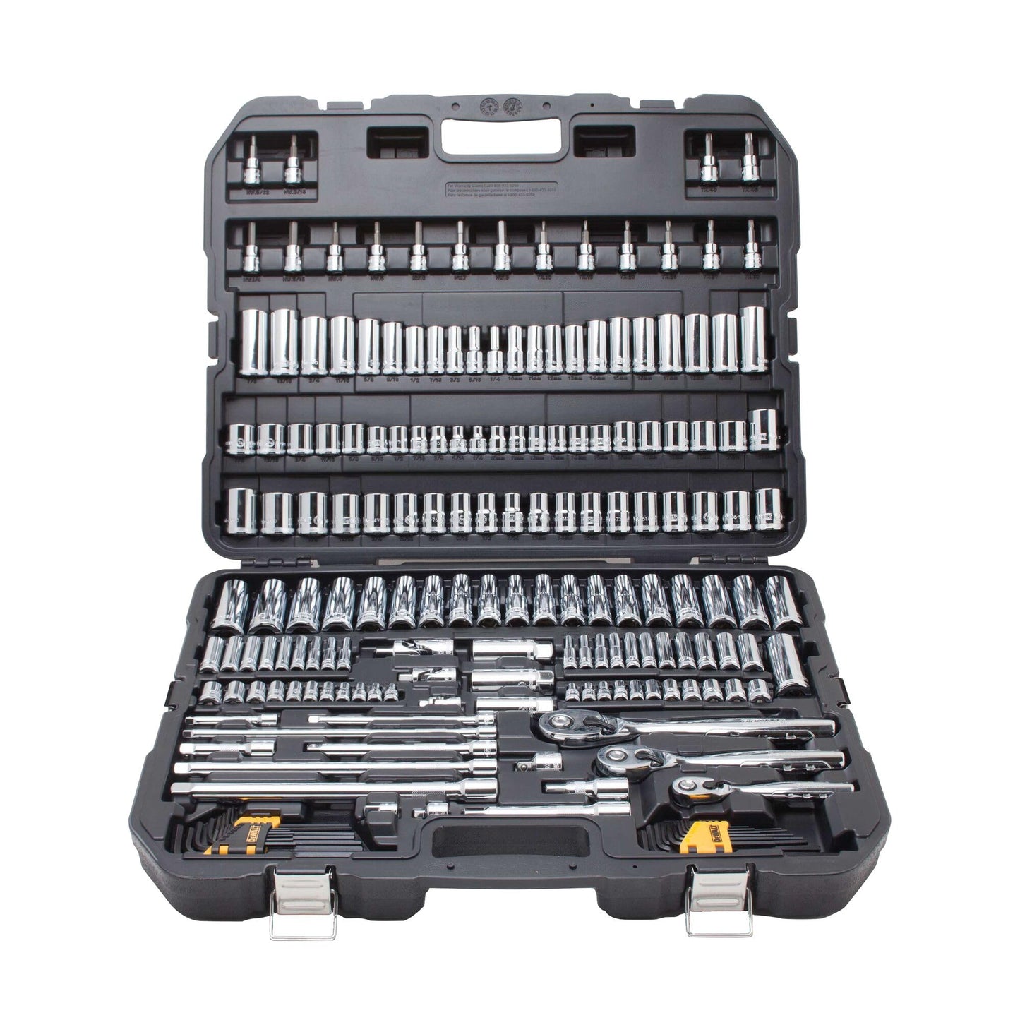 DEWALT 192 Pcs. Mechanics Tool Set, 1/2, 1/4, 3/8 Socket Set, SAE and Metric Socket Wrench Set, Hard Shell Tool Box (DWMT75049)