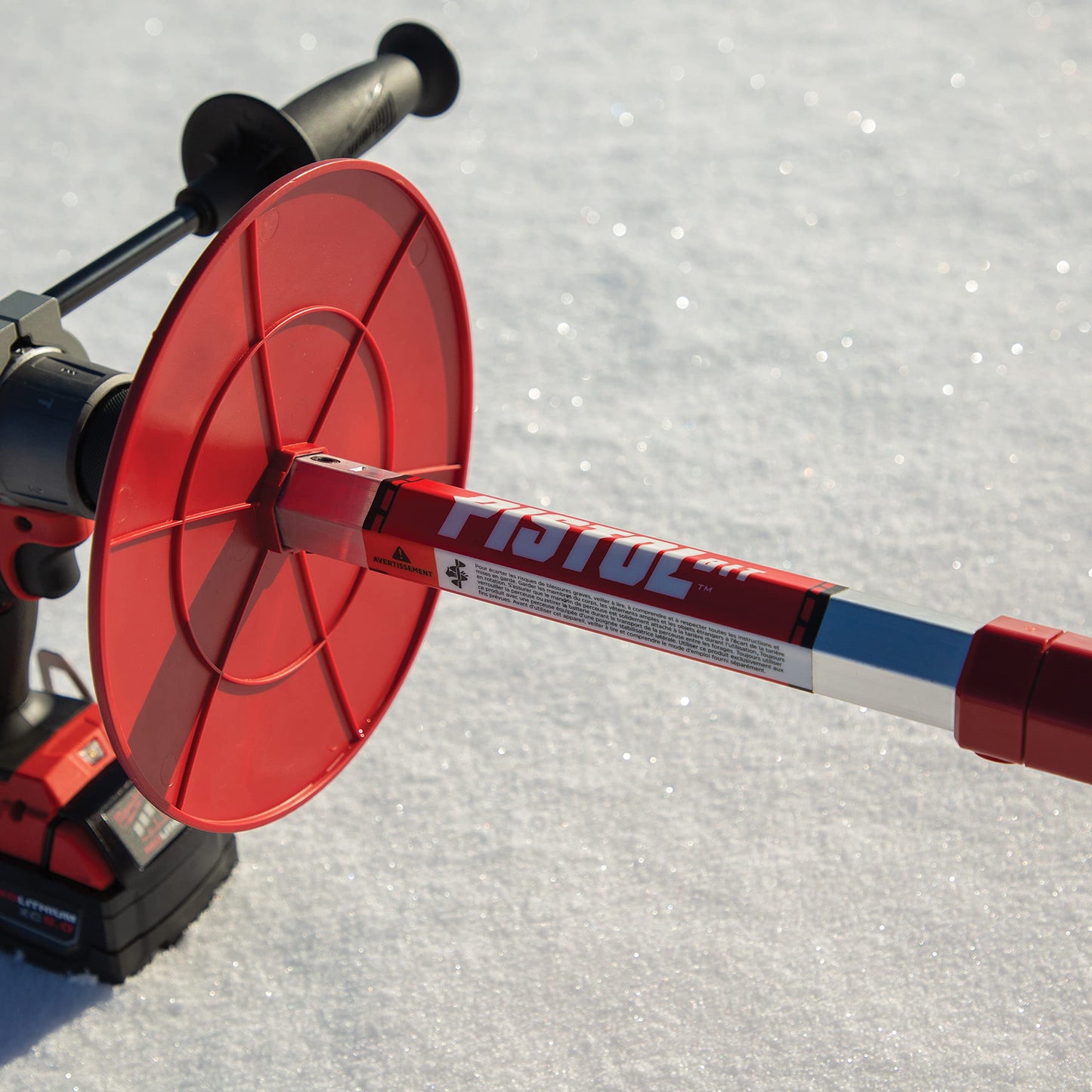 Eskimo 35400 Pistol Bit 6" Drill Adaptive Ice Auger Weighs Only 3.2 Pounds, Redrills Old Holes Easily Extremely Fast Cutting, Red
