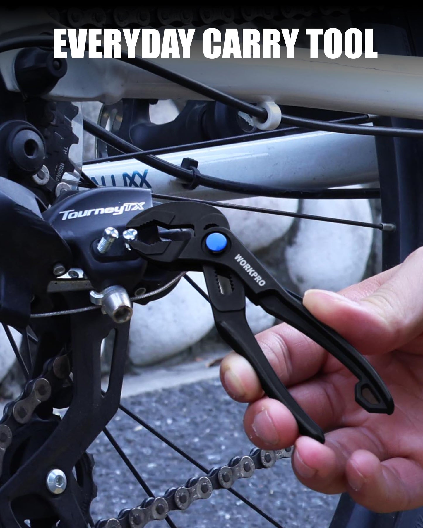 WORKPRO 4-Inch Mini Water Pump Pliers, Adjustable Groove Joint with 15-Position Push-Lock & V-Jaw, Ideal for Tight Spaces & Multi-Surface Grip