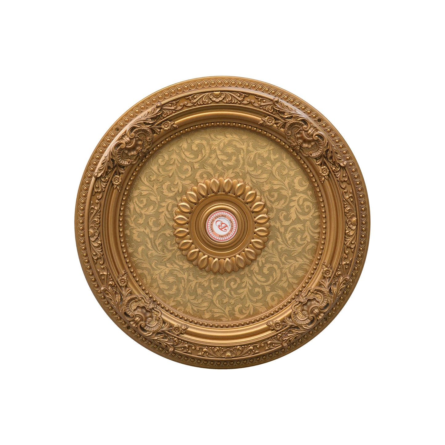 AFD Home Golden Leaf Chandelier Ceiling Medallion and Fan Medallion, 24 Inches