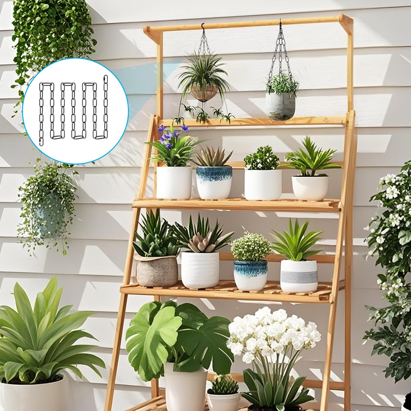 6ft Black Metal Pendant Lamp Chain – Adjustable Heavy-Duty Fixture with Detachable Links, Supports Up to 66 lbs Hanging Lamps