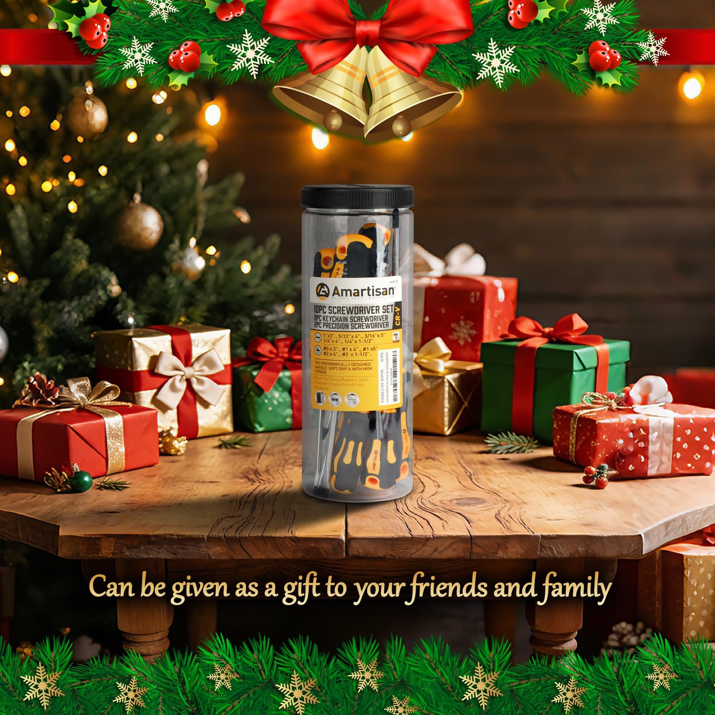 Amartisan 10-Piece Magnetic Screwdrivers Set, 5 Phillips and 5 Slotted Tips Professional Cushion Grip Screwdriver Set