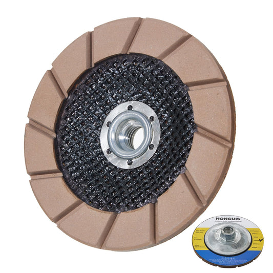 HONGUIS 5 inch Transitional Concrete Grinding Wheel,5/8"-11 Arbor Ceramic Bond Cup Wheels for Concrete Smoothing Polishing,100 Grit