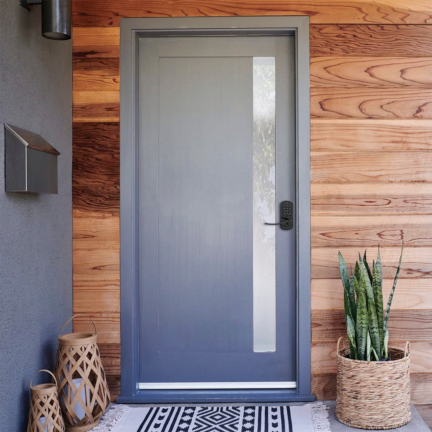 Yale Assure Lever Entry Door Handle with Wi-Fi Connected Physical Keypad, Black Suede Smart Door Lock with Handle, Back-Up Key, ‎YRL216-WF1-BSP