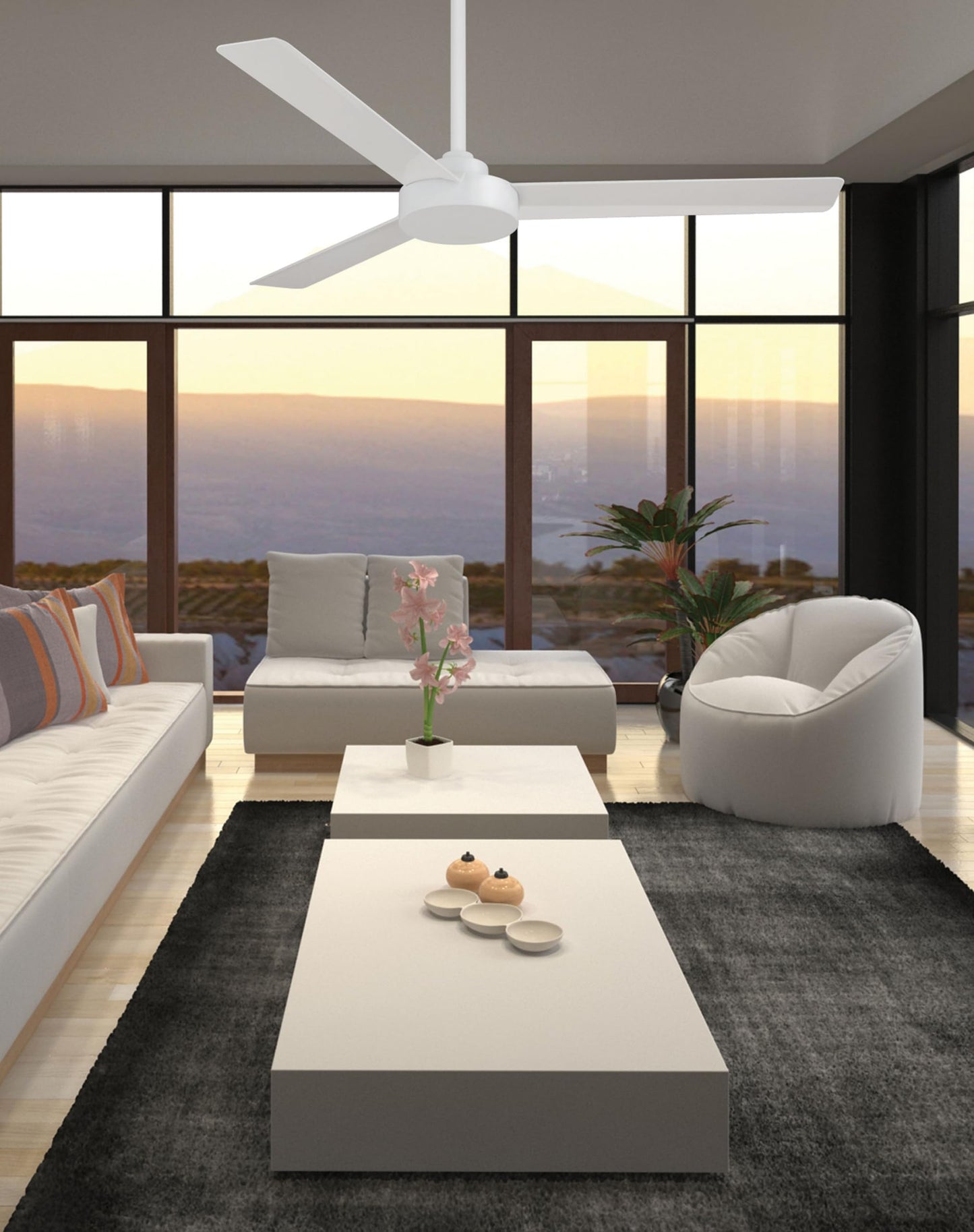 Minka-Aire F524-WHF Roto 52" Ceiling Fan with Wall Control, Flat White