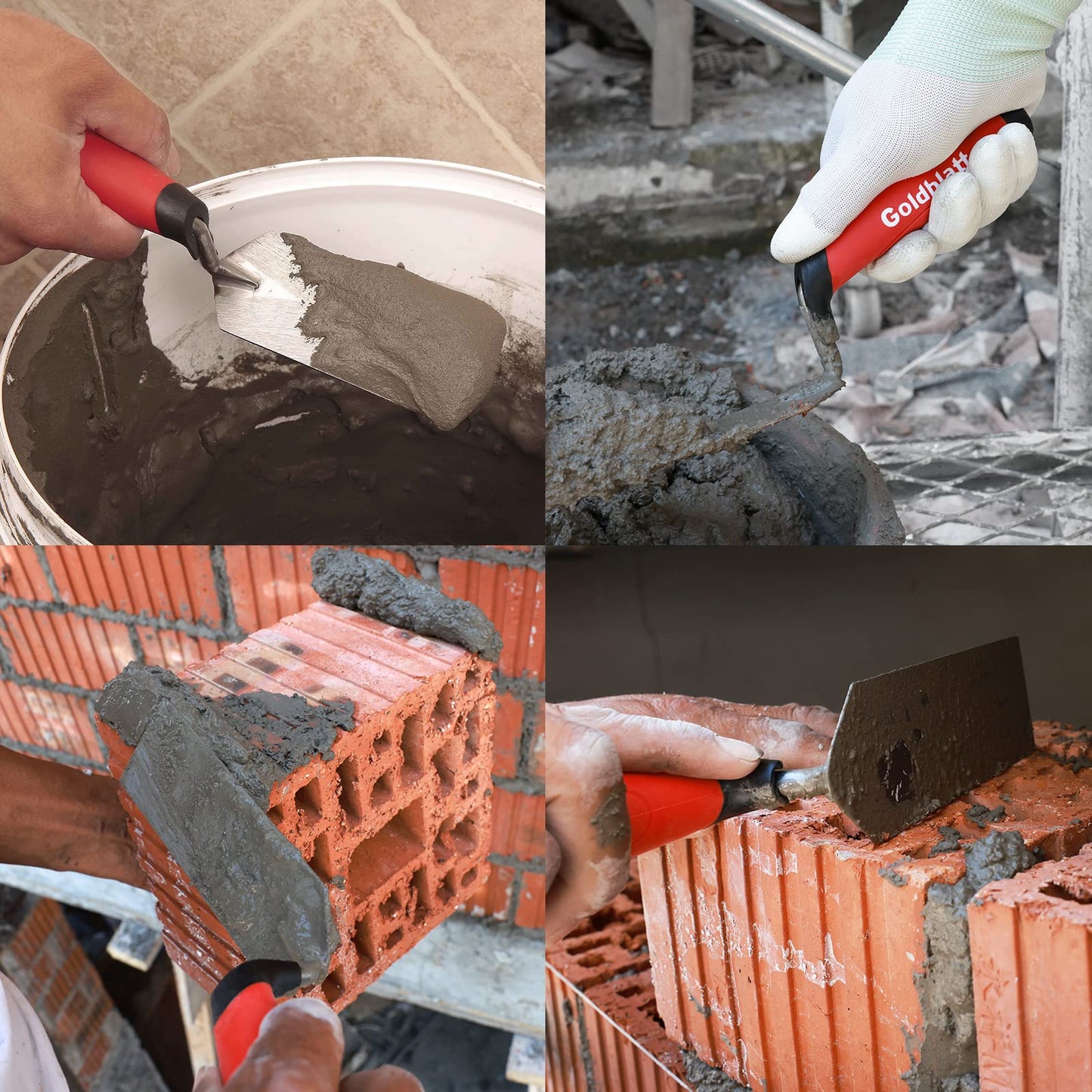 Goldblatt Industries Margin Trowel set, 6"X2" & 5"X2", Professional Masonry Flooring Tool for Concrete, Cement, Tile