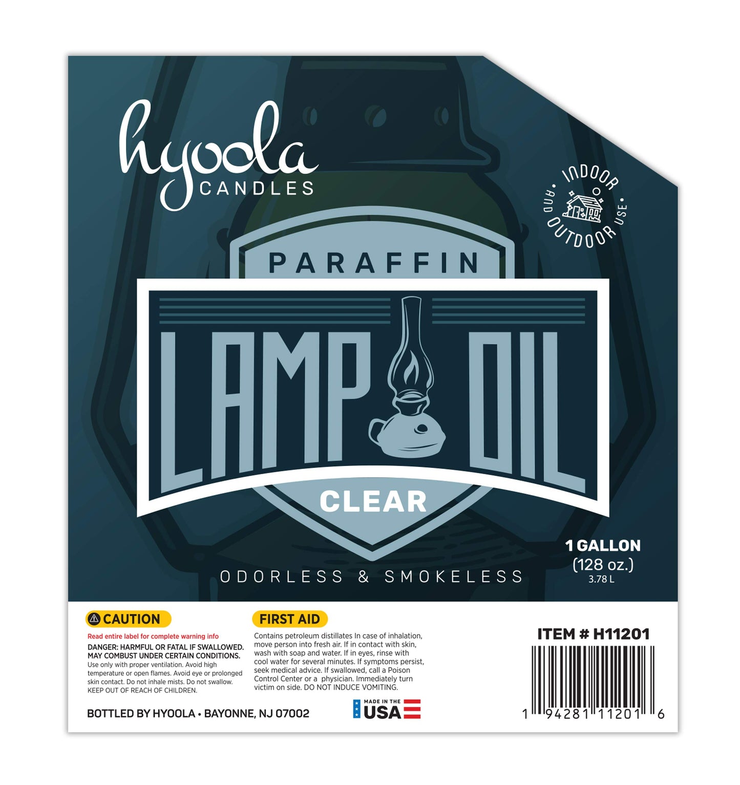 HYOOLA 1-Gallon Liquid Paraffin Lamp Oil, Clear & Smokeless, Odorless Ultra-Clean Fuel for Indoor & Outdoor Use, 2-Pack