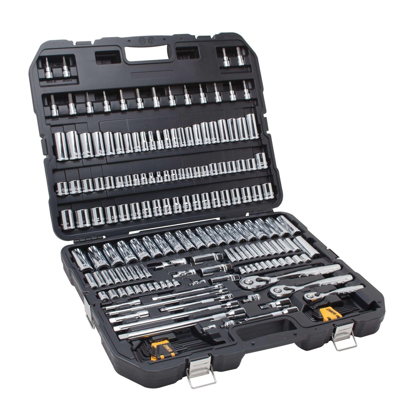 DEWALT 192 Pcs. Mechanics Tool Set, 1/2, 1/4, 3/8 Socket Set, SAE and Metric Socket Wrench Set, Hard Shell Tool Box (DWMT75049)