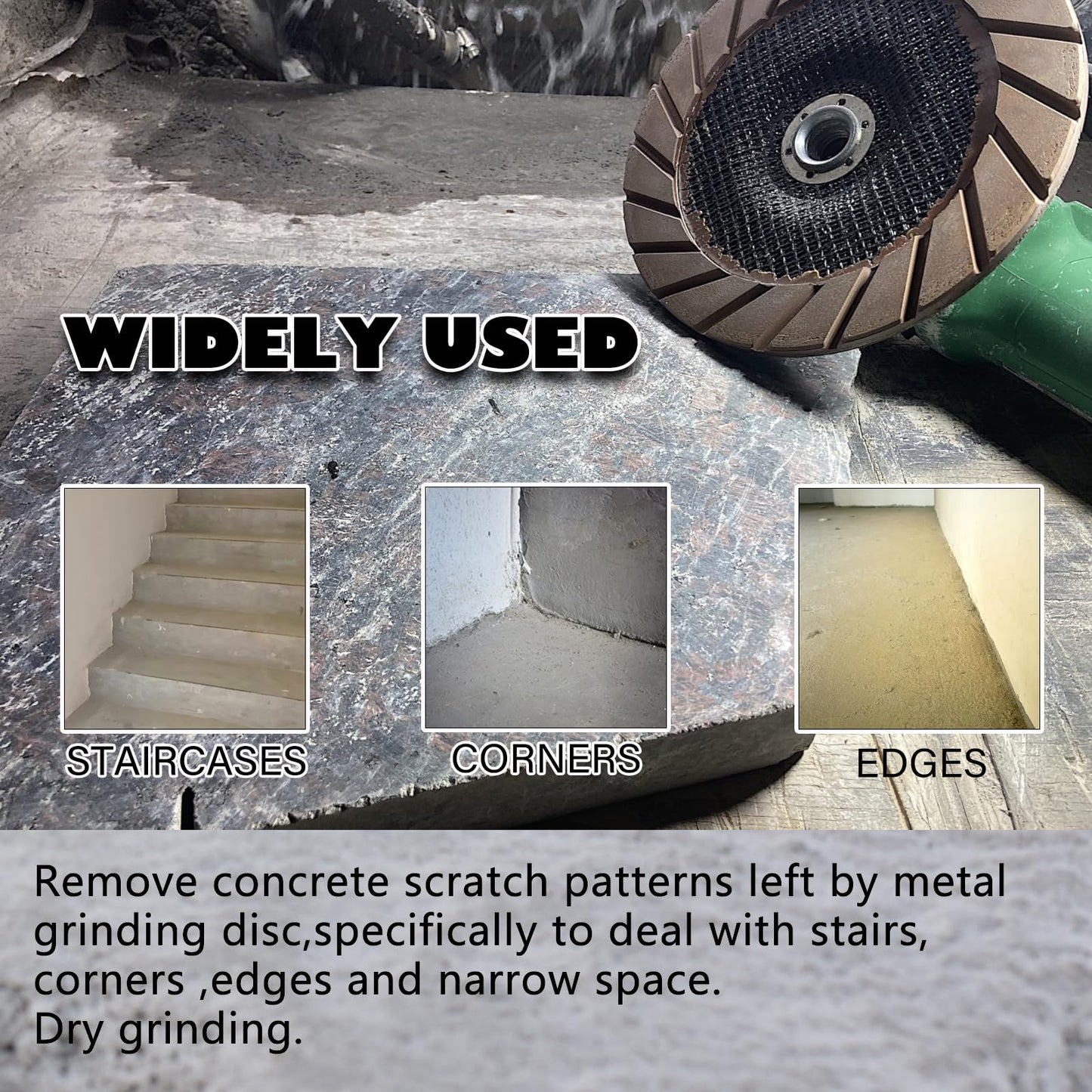 HONGUIS 5 inch Transitional Concrete Grinding Wheel,5/8"-11 Arbor Ceramic Bond Cup Wheels for Concrete Smoothing Polishing,100 Grit