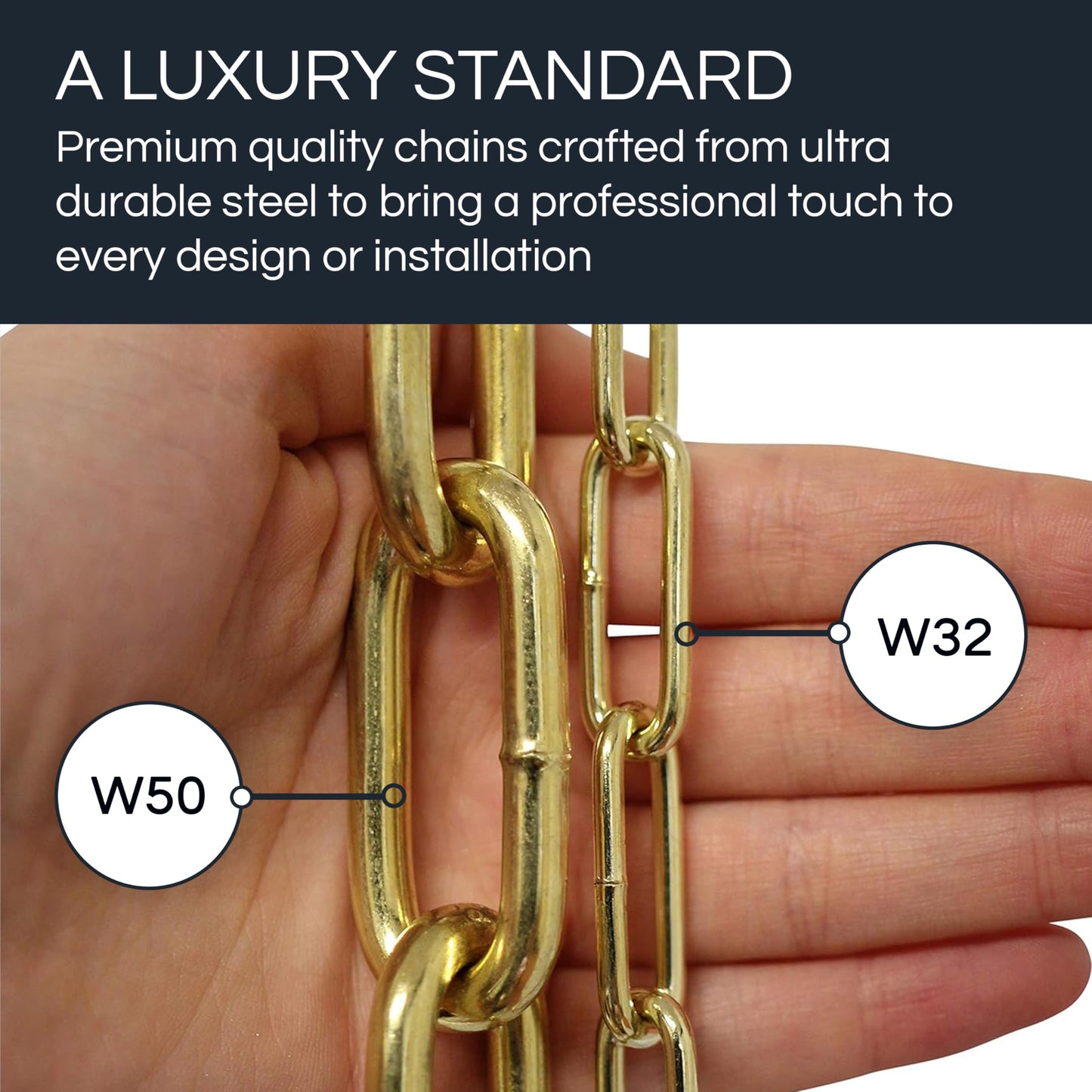 RCH Hardware CH-S59-04-AB-10 Steel Chandelier Chain, Antique Brass (10 Feet)