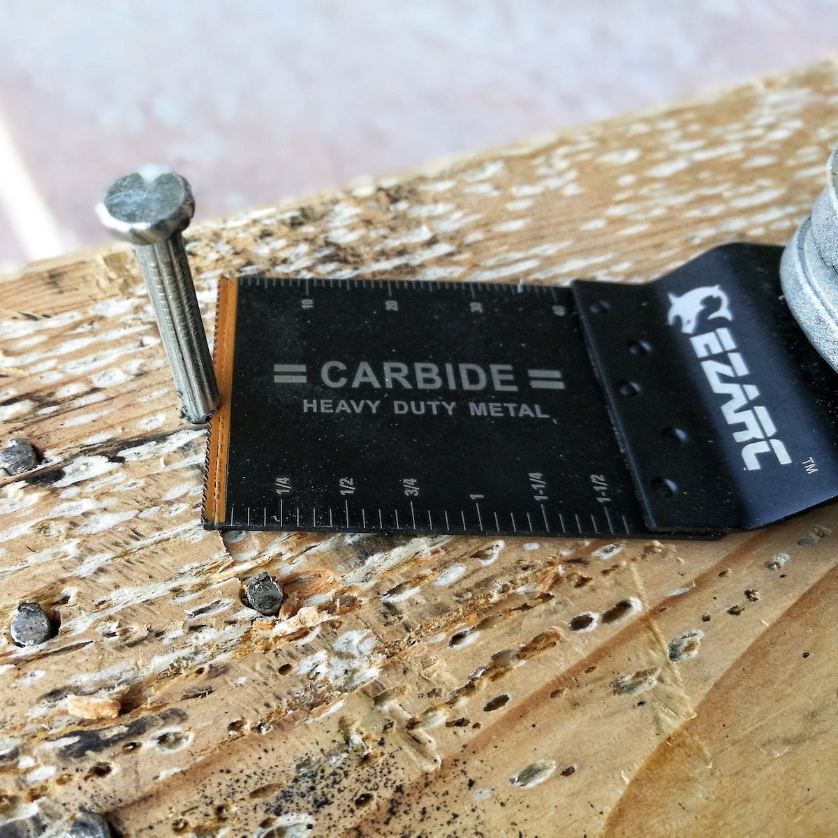 EZARC Carbide Oscillating Tool Blades, Multitool Blades Heary Duty for Hard Material, Metal, Nails. Bolts. Screws, 3-Pack