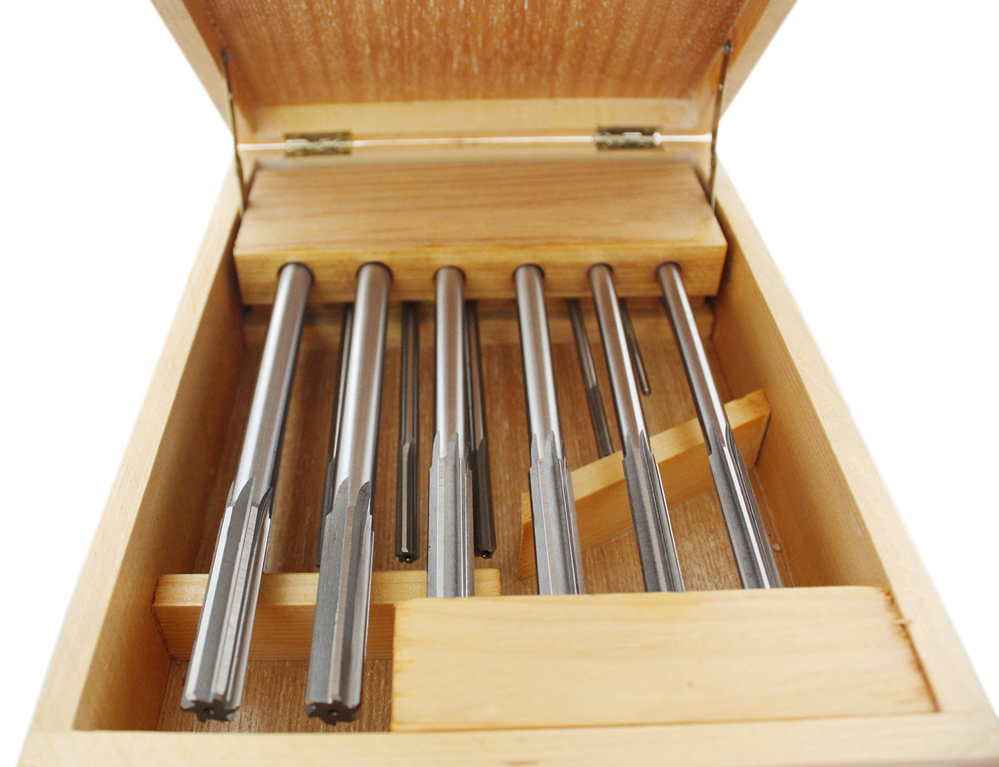 Accusize Industrial Tools 14 Pc Over and Under Size H.S.S. Chucking Reamer Set, 0.1240'' Thru 0.5010'', in Fitted Case, 5500-SX00