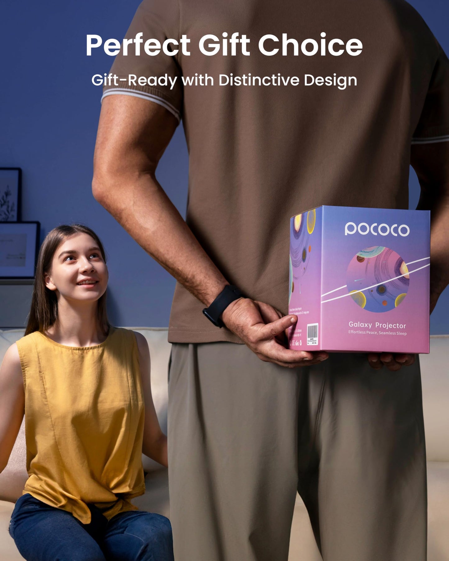 POCOCO Galaxy Star Projector for Bedroom – Home Planetarium Night Light with Replaceable Discs, HD Soft Light for Relax, Study & Stress Relief Gifts