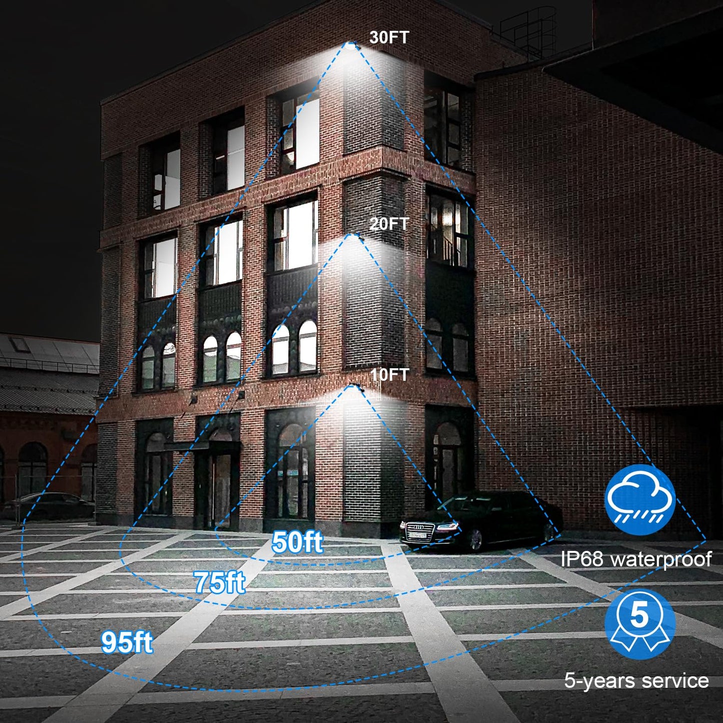 LEDMO 120W LED Barn Light, 18000LM, Dusk-to-Dawn, Adjustable Mounting Arms, 5000K, IP65 Waterproof Outdoor Security Flood Light