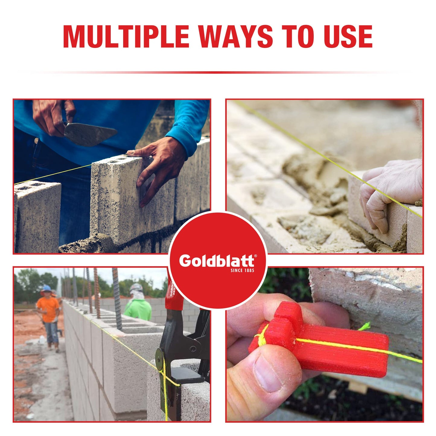 Goldblatt 500ft #18 Braided Nylon Mason Line, Durable Twine for Gardening, Masonry, Construction, String Levels, DIY Projects