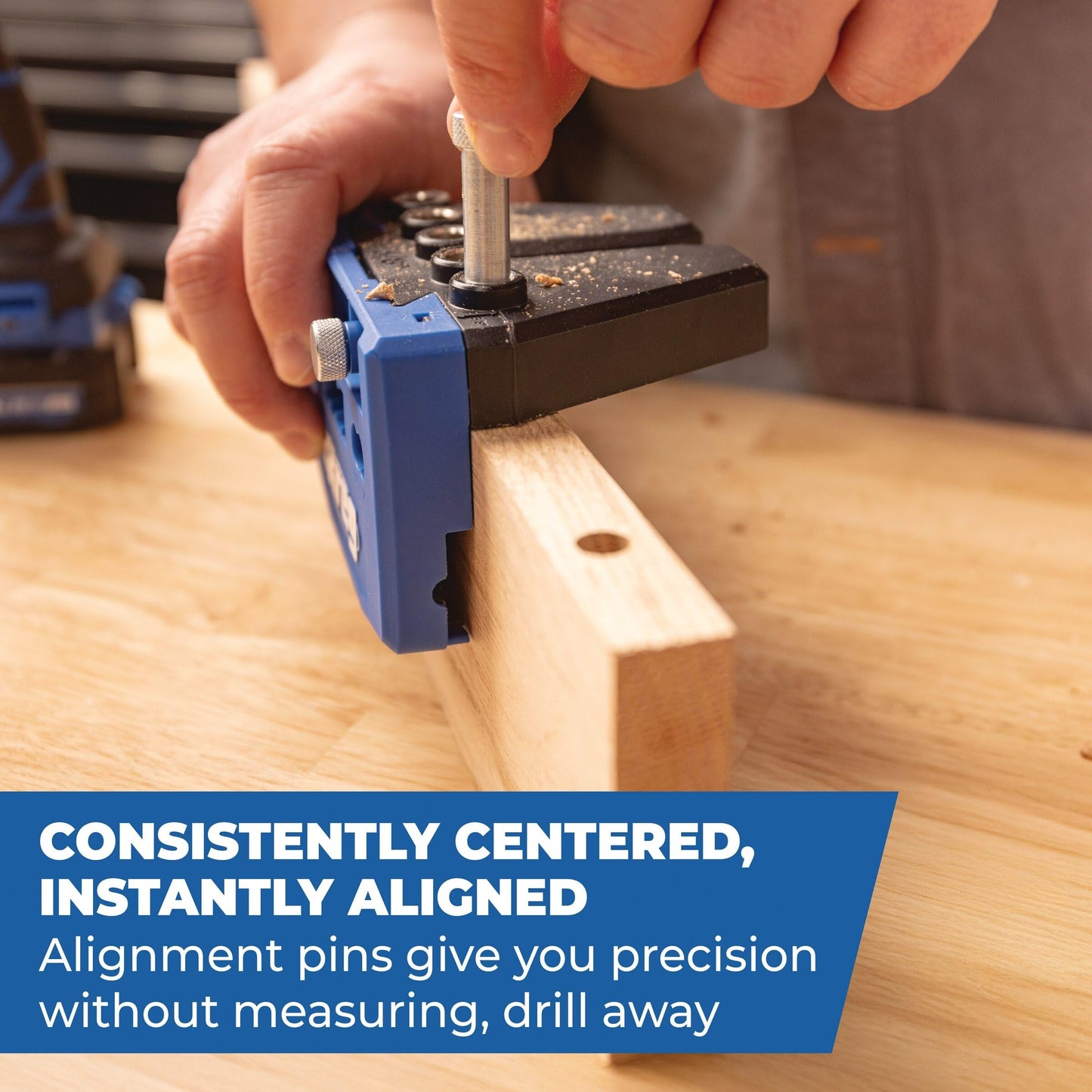 Kreg Dowel Jig Kit KHJD345 – No-Measure Doweling Guide with Removable Drill Guides for Accurate Cabinet & Workshop Joint Alignment