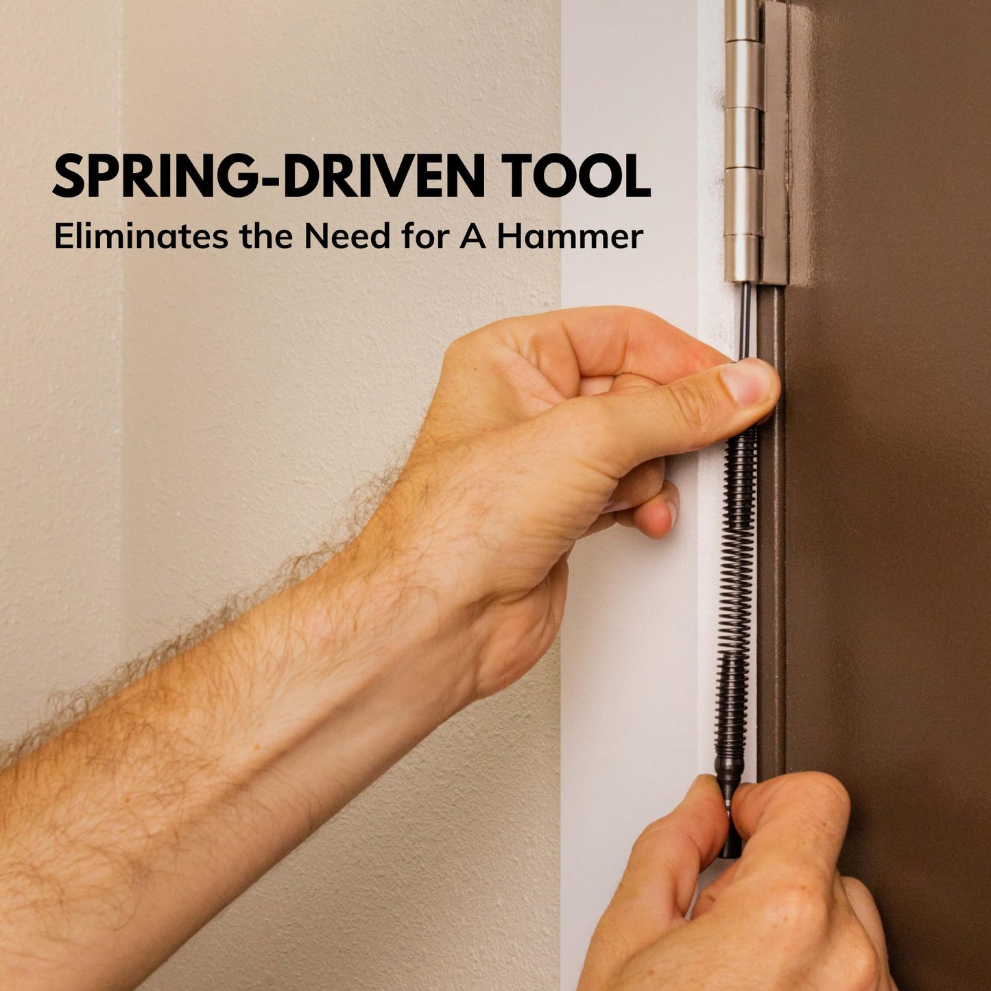 HIT Tool Spring-Driven Door Hinge Pin Removal Tool – Steel-Faced Hammer, Compact Hammerless Design, Easy Pin Install & Removal, USA Made